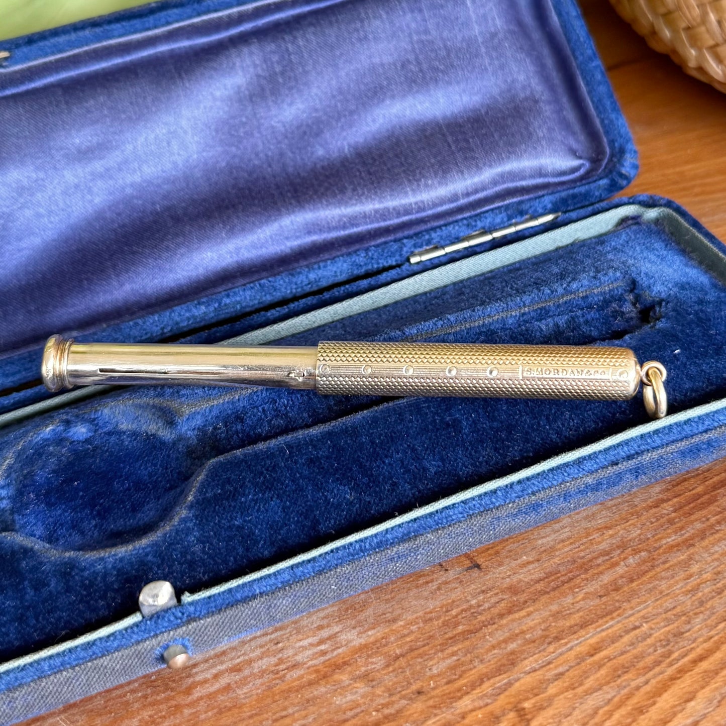 15ct Gold Retractable Dip Pen & Pencil Combination by Sampson Mordan & Co | Intricate Machine Engraving c.1900s