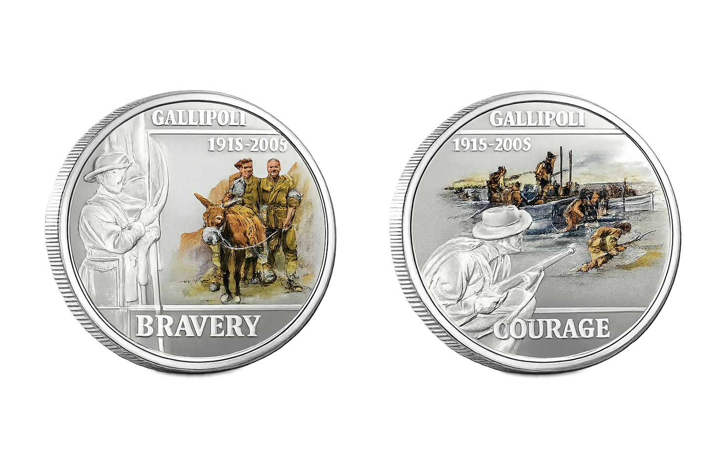 Australia 2005 Perth Mint $1 Gallipoli 90th Anniversary 2 x 1oz Silver Proof Coin Set