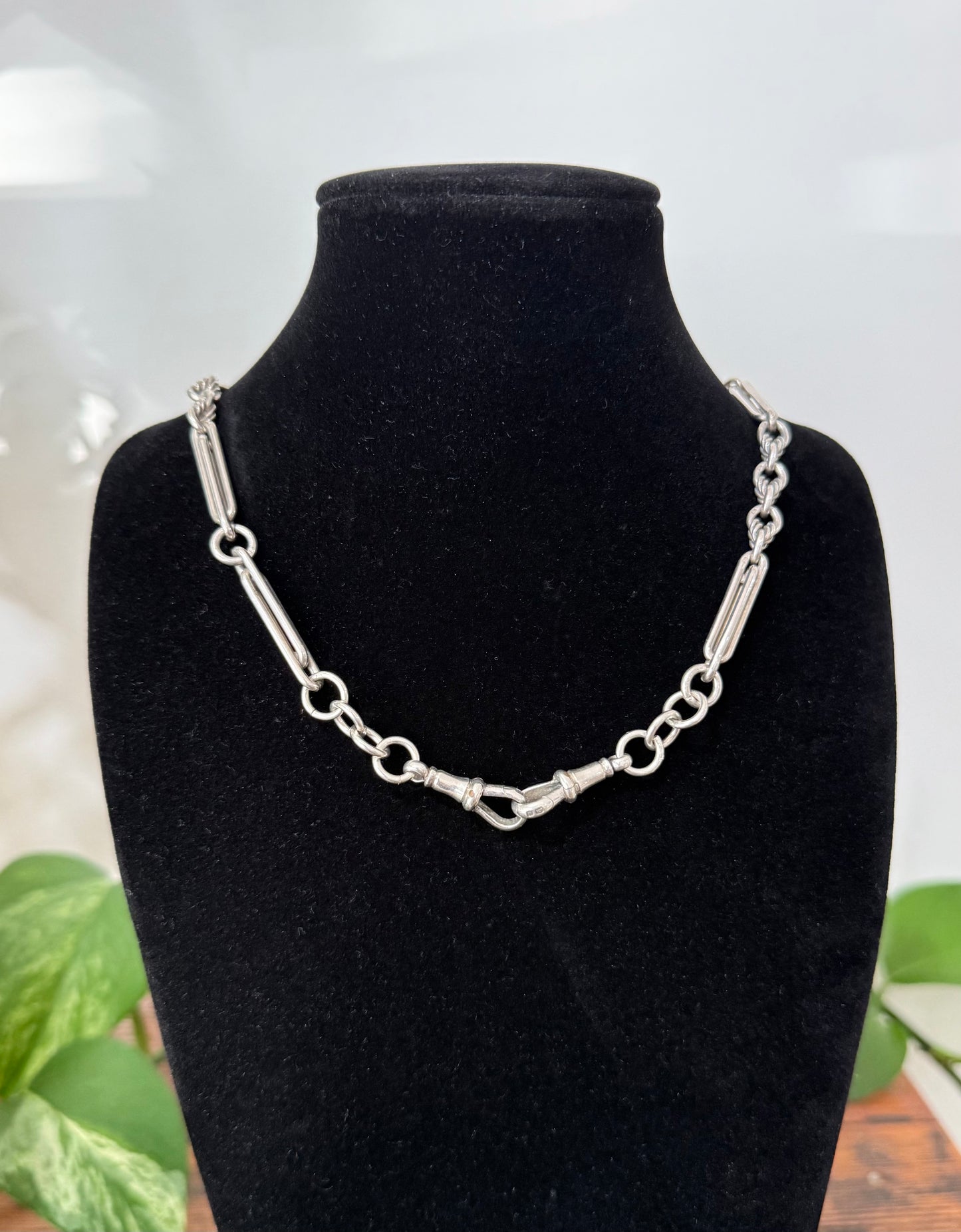 Antique Sterling Silver Fob Chain | 45.5cm | Hallmarked 1863 Birmingham | Herbert Bushell & Son Ltd