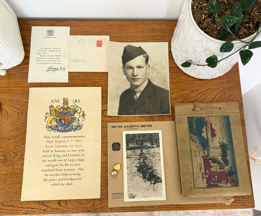 WWII RAAF Memorial Archive | Sgt. Ellers Collection incl. Gold-Lined Sweetheart Pendant