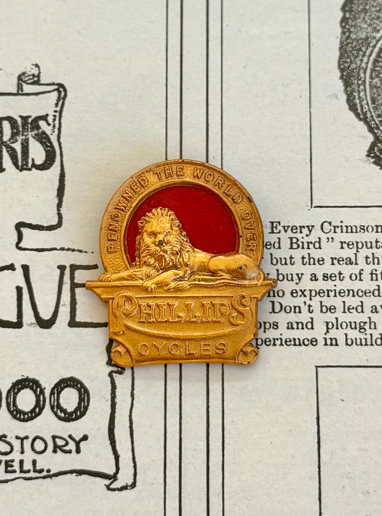 Phillips Cycles Advertising Badge | English 1930’s