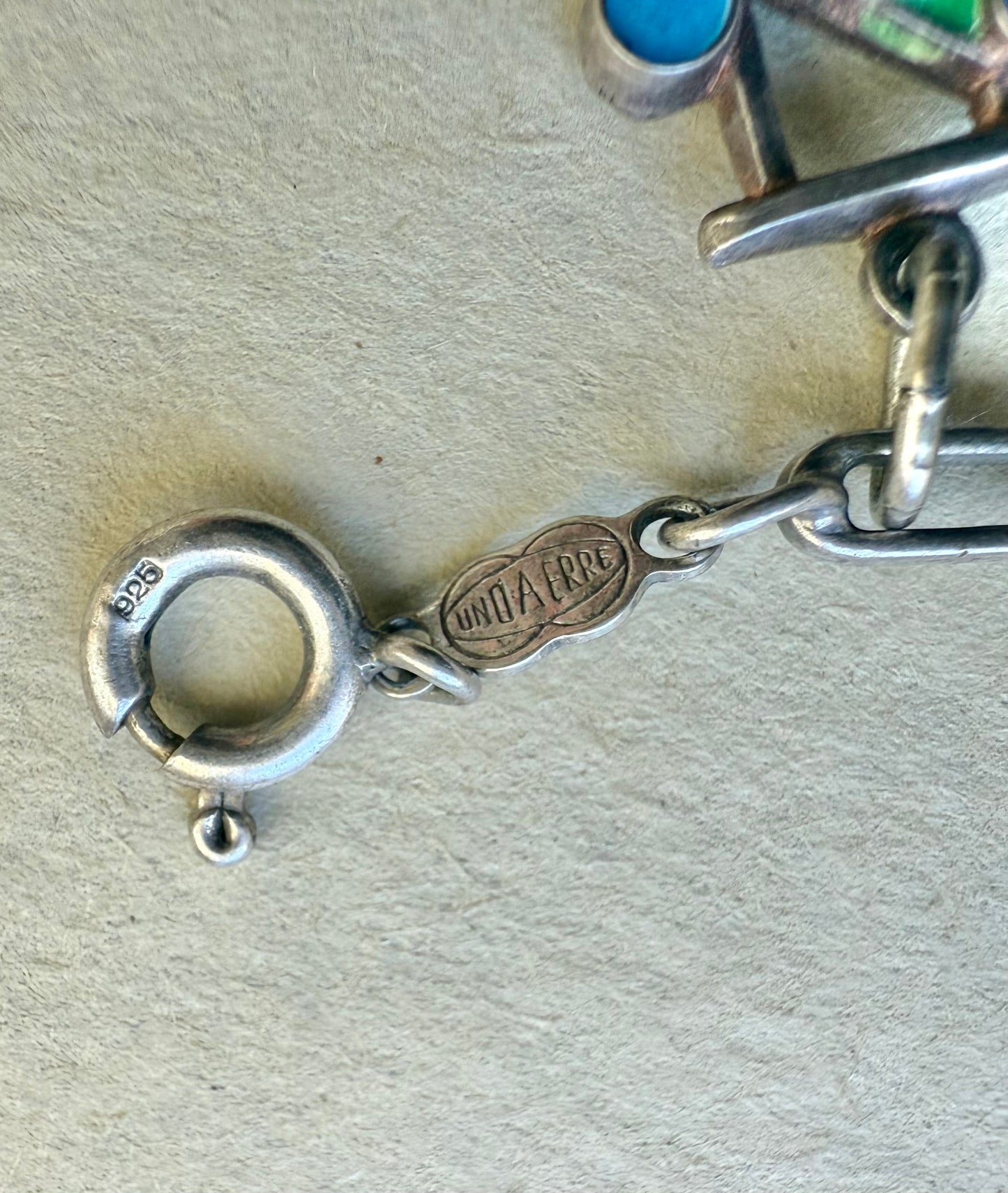 Sterling Silver Charm Bracelet Vintage | Unoaerre Italy
