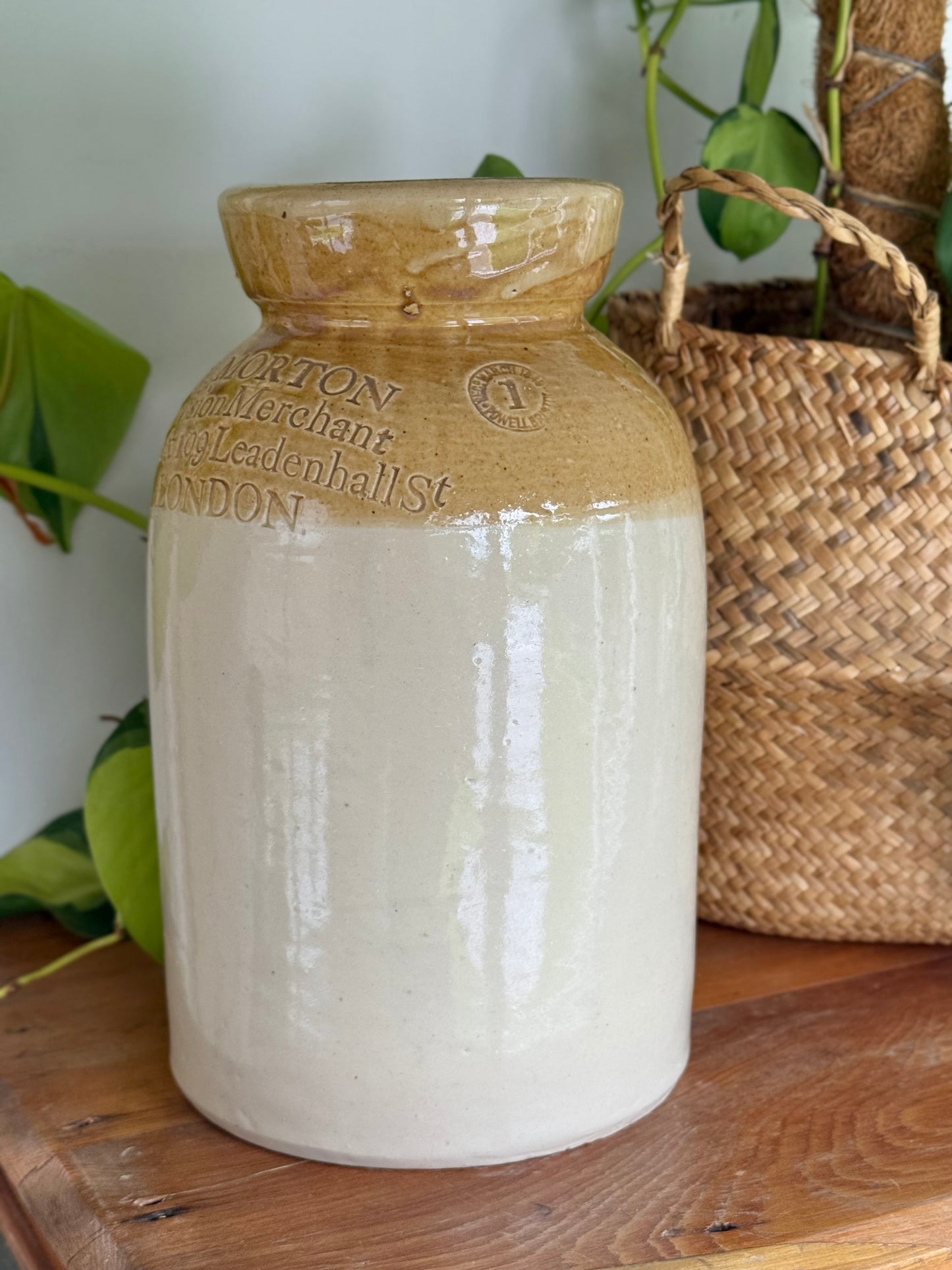 Stoneware Salt Jar | Impressed J.T.Morton Merchants London Powell Bristol c1849