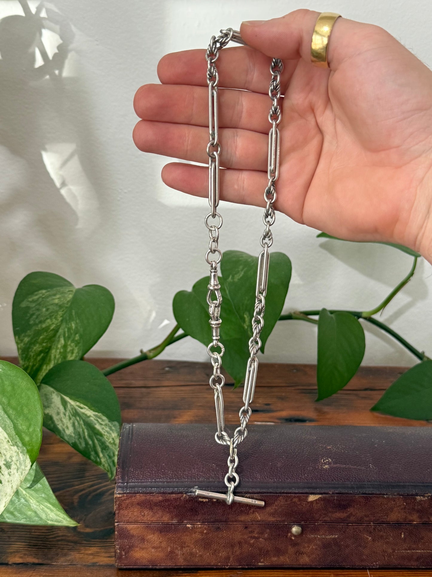 Antique Sterling Silver Fob Chain | 45.5cm | Hallmarked 1863 Birmingham | Herbert Bushell & Son Ltd