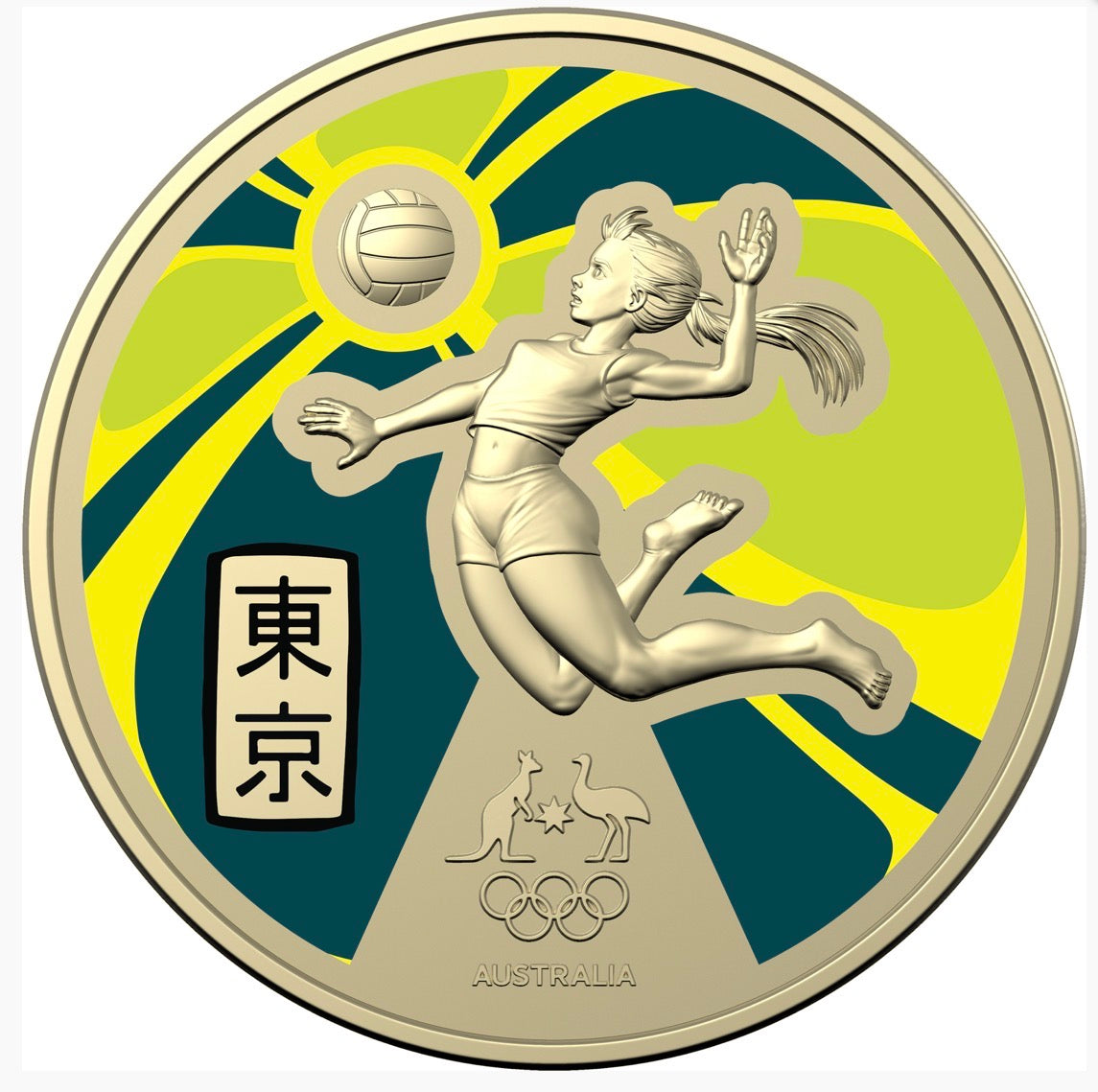 2020 Going to Tokyo Taliqua Clancy Coloured $1 Coin on Card
