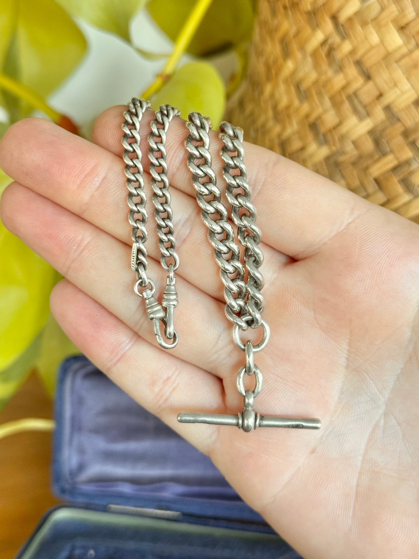 Antique Sterling Silver Fob Chain Necklace | Circa 1880’s Australian