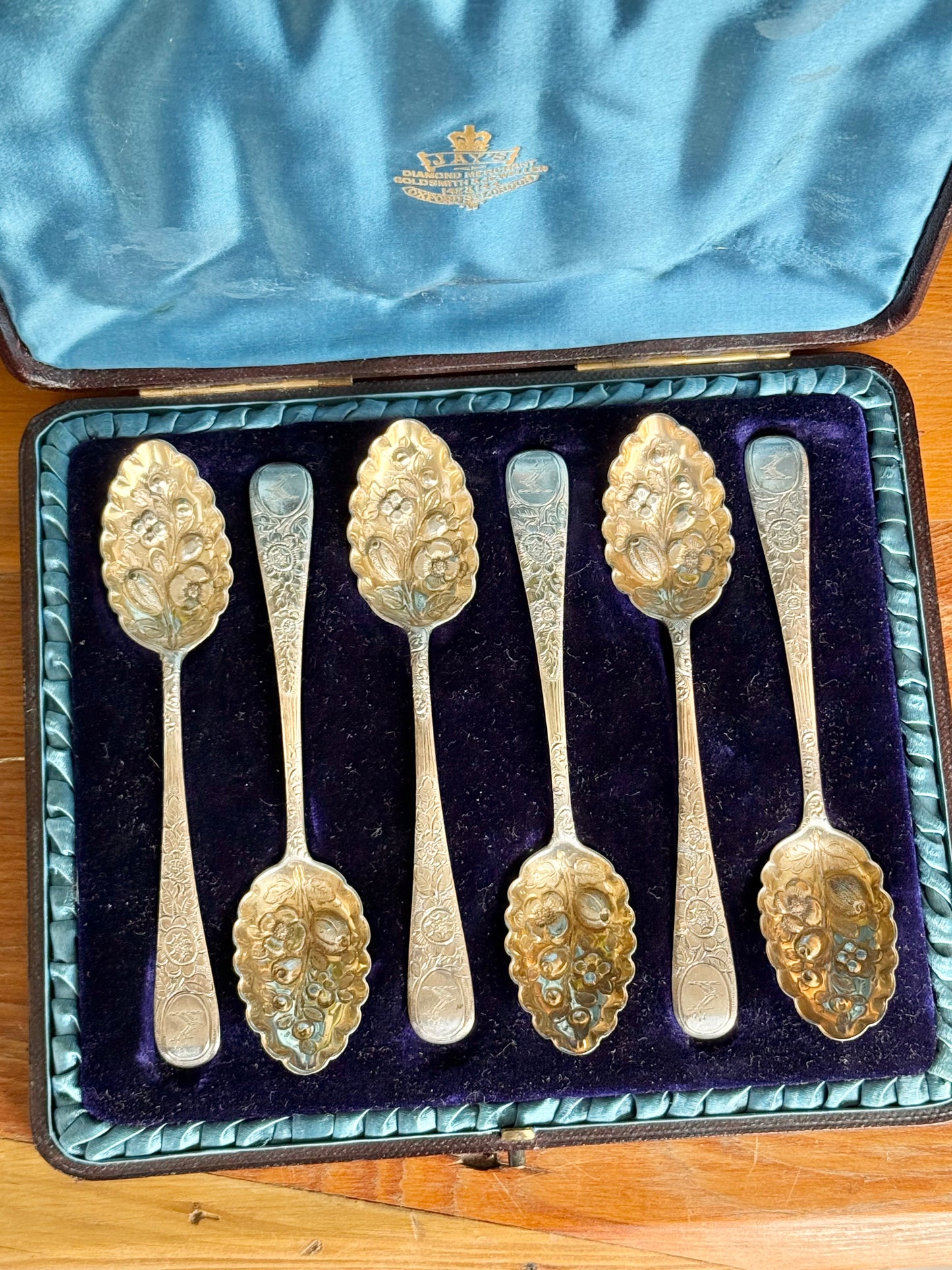 Hallmarked Sterling Silver Berry Tea Spoon Set | Exeter 1853