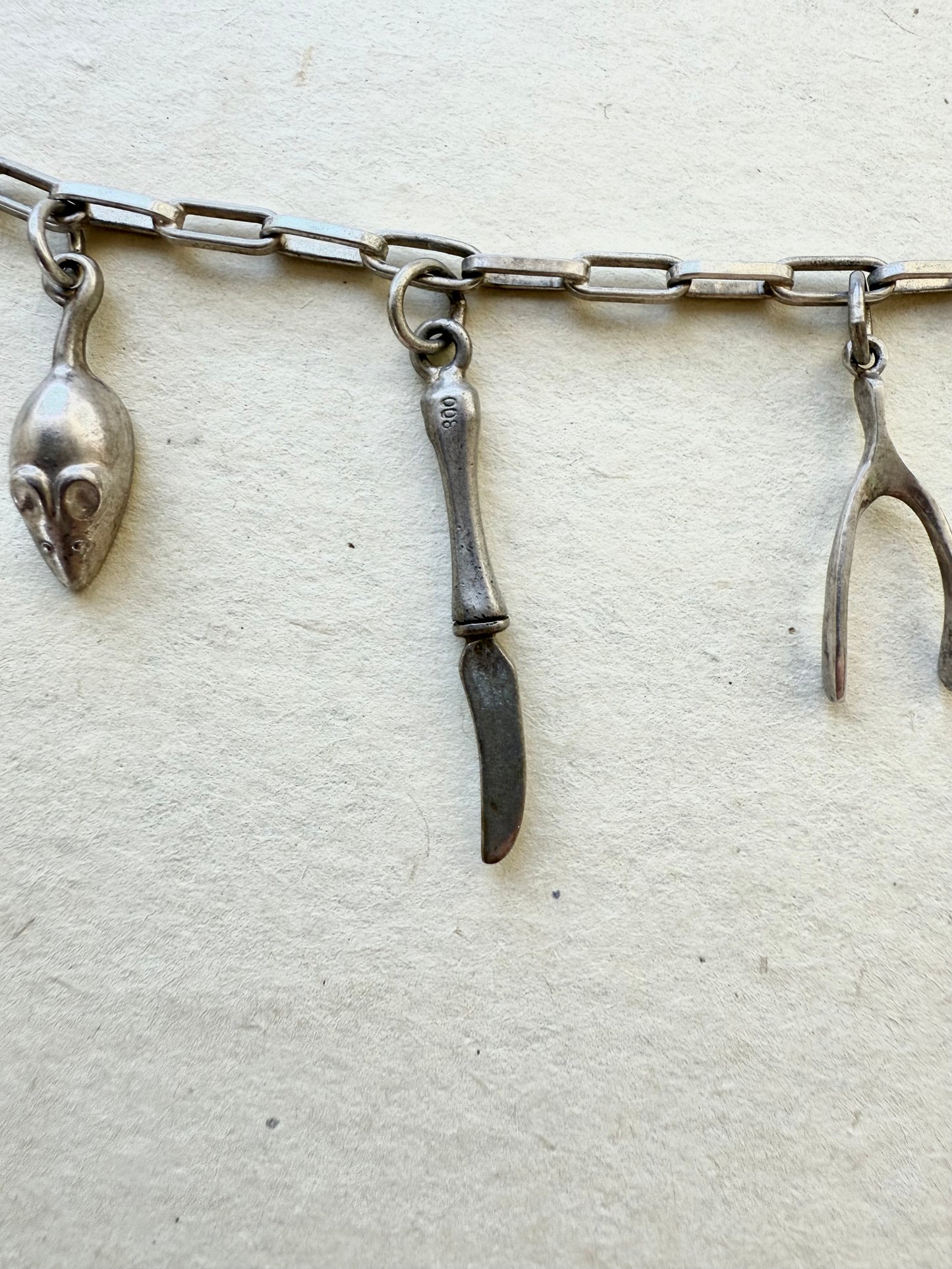 Sterling Silver Charm Bracelet Vintage | Unoaerre Italy