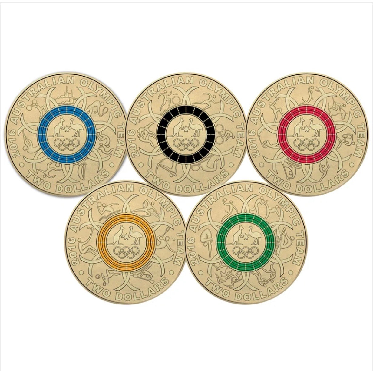 2016 Australian Olympic Team Coloured $2 Five-Coin Collection – Cycling Cover