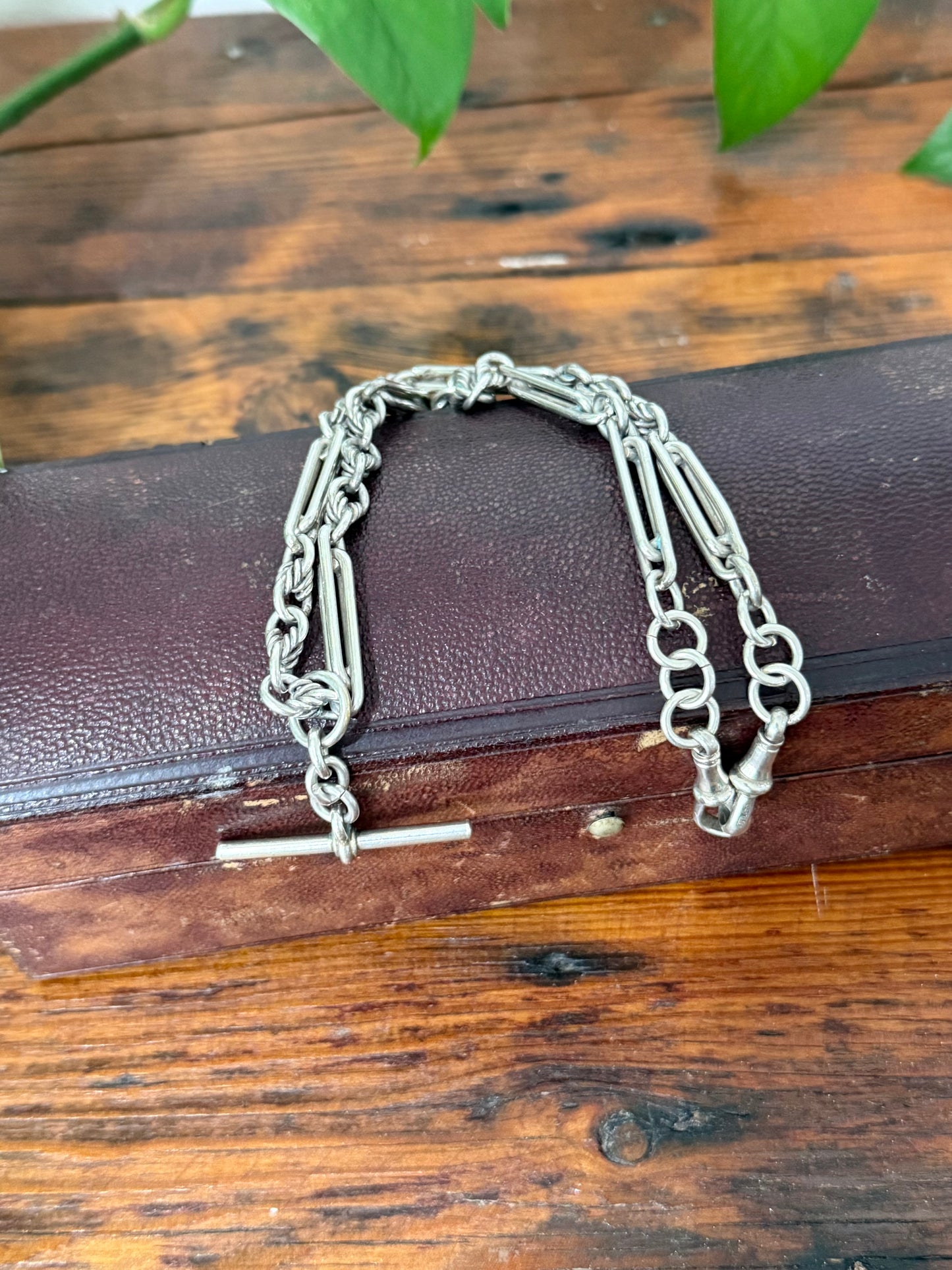 Antique Sterling Silver Fob Chain | 45.5cm | Hallmarked 1863 Birmingham | Herbert Bushell & Son Ltd