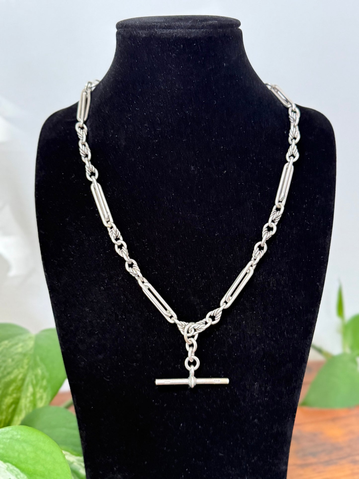 Antique Sterling Silver Fob Chain | 45.5cm | Hallmarked 1863 Birmingham | Herbert Bushell & Son Ltd