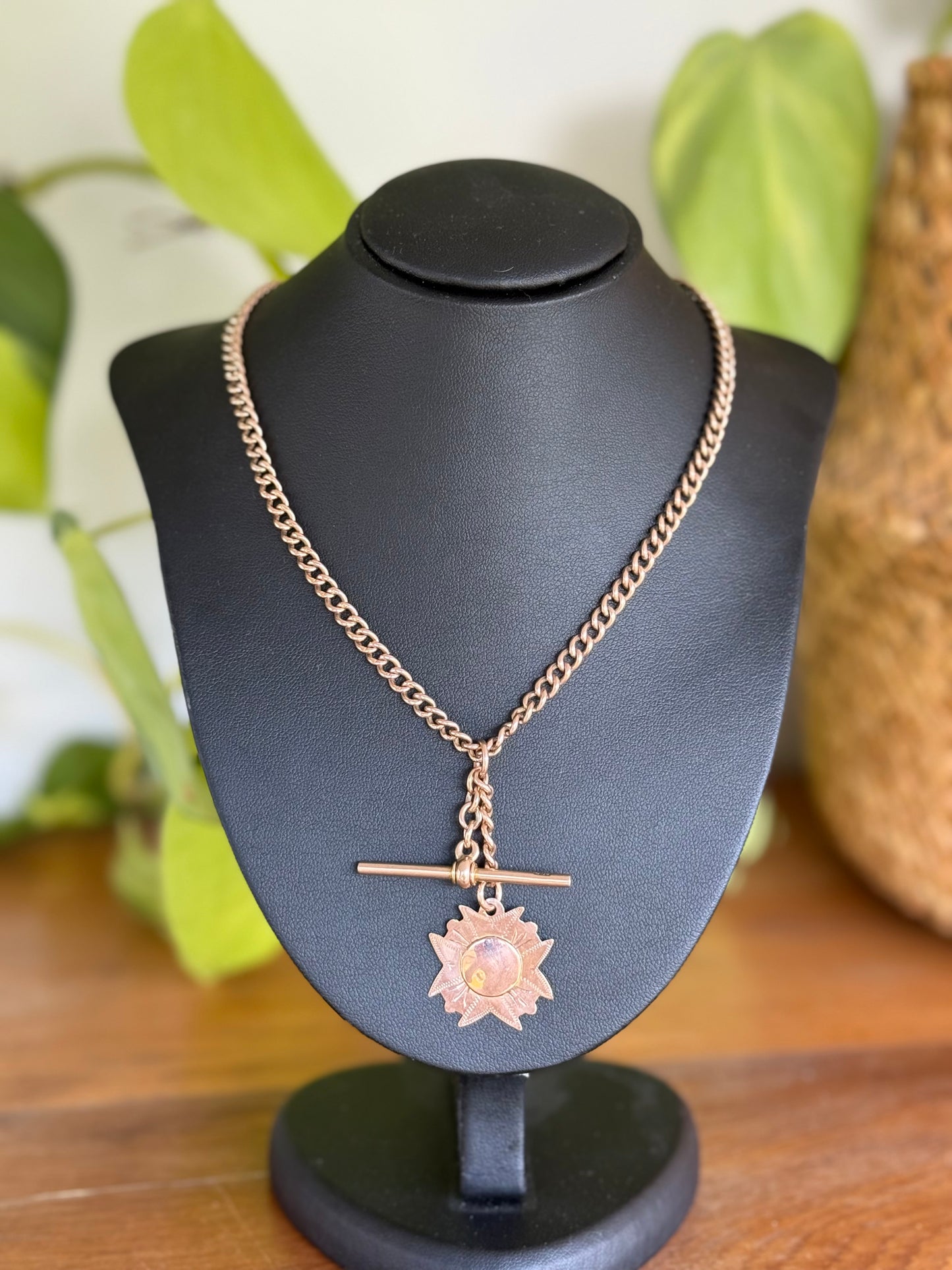 Antique 9ct Rose Gold Australian Fob Chain Necklace | Circa 1900s | 42.5cm
