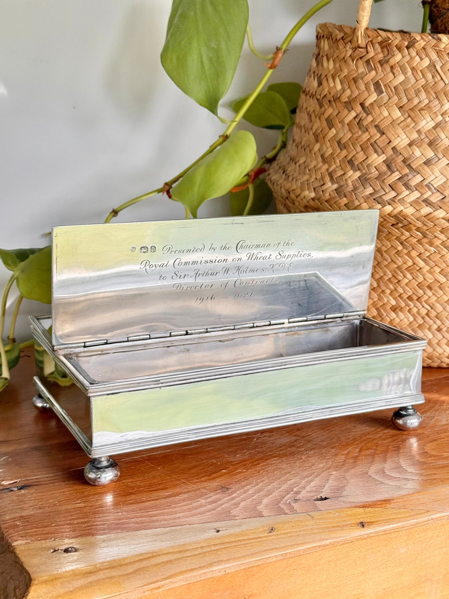 Sterling Silver Hallmarked Treasury Ink Stand | C. S. Harris & Sons Ltd, 1919