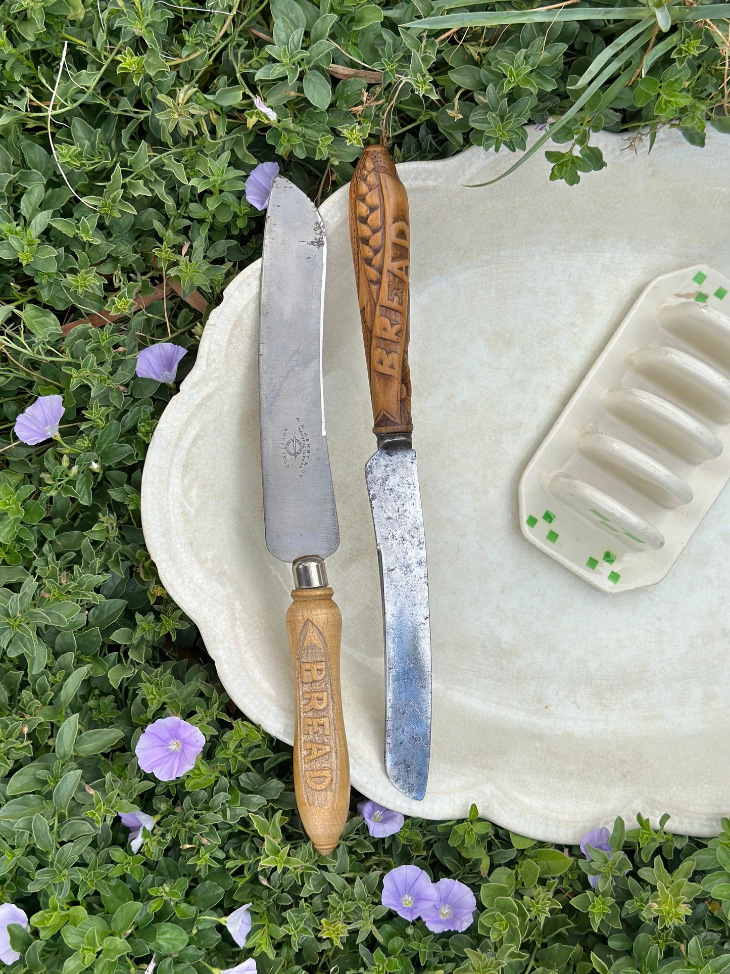 Antique Carved Bread Knives | Hand Carved Treen circa 1890’s
