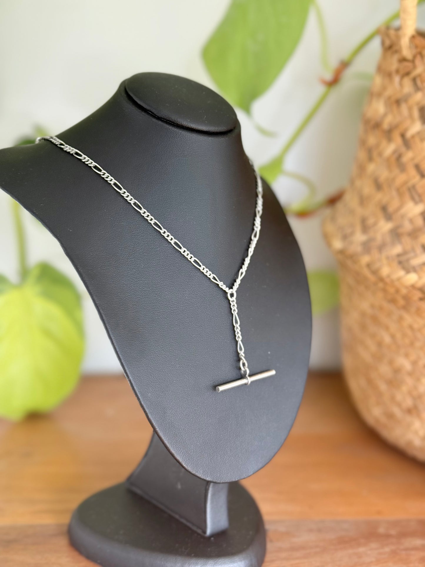 Vintage Fob | T-Bar Fine Necklace Sterling Sliver