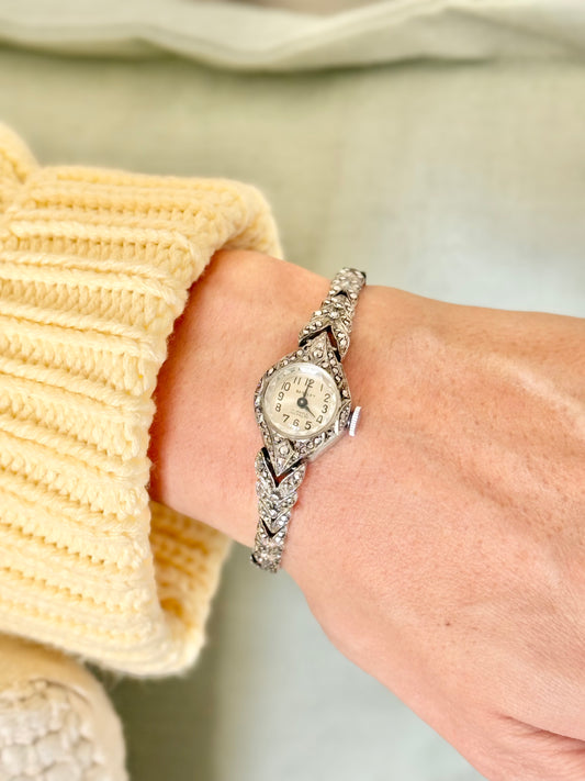 Bentley Swiss Marcasite Sterling Silver Cocktail Watch | Fantastic Condition