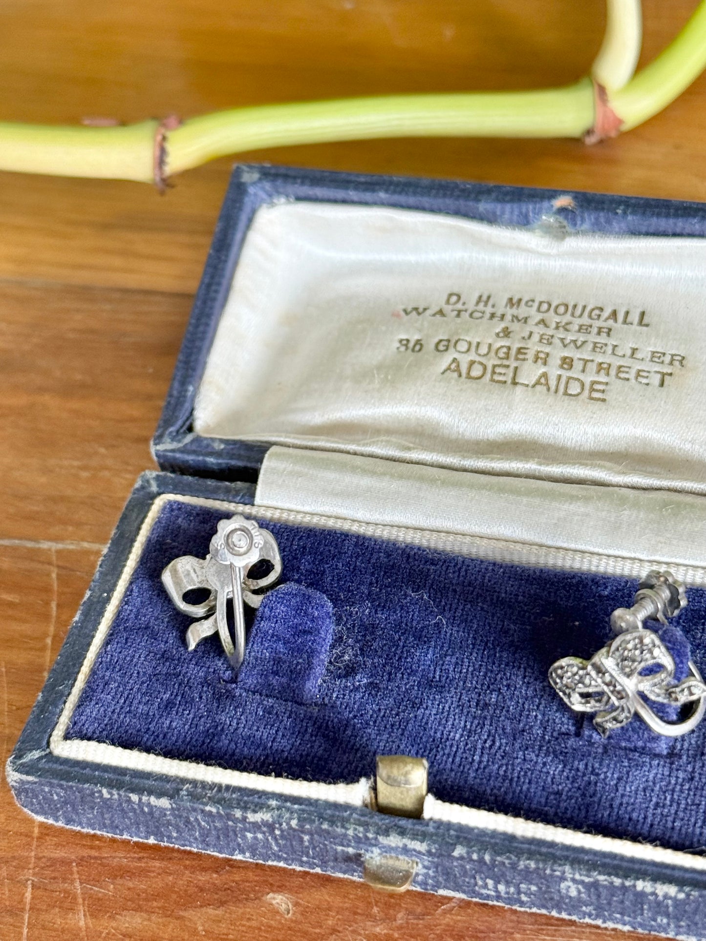 Marcasite Sterling Silver Clip On Earrings | Circa 1950’s Bow’s