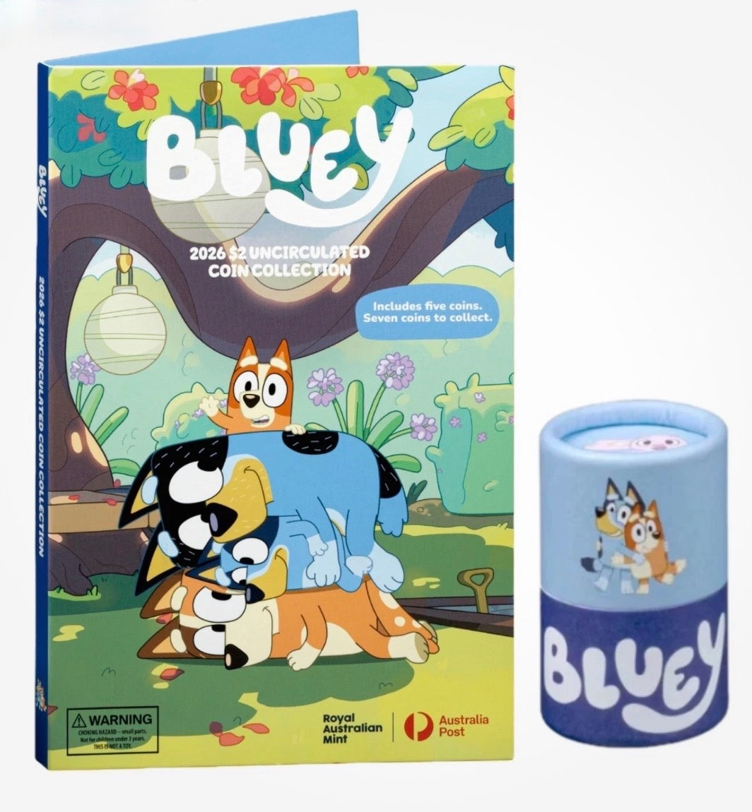 2026 Bluey & Bingo $2 Unopened Coin Roll, Collector Album & Till Change Coin Set | Royal Australian Mint