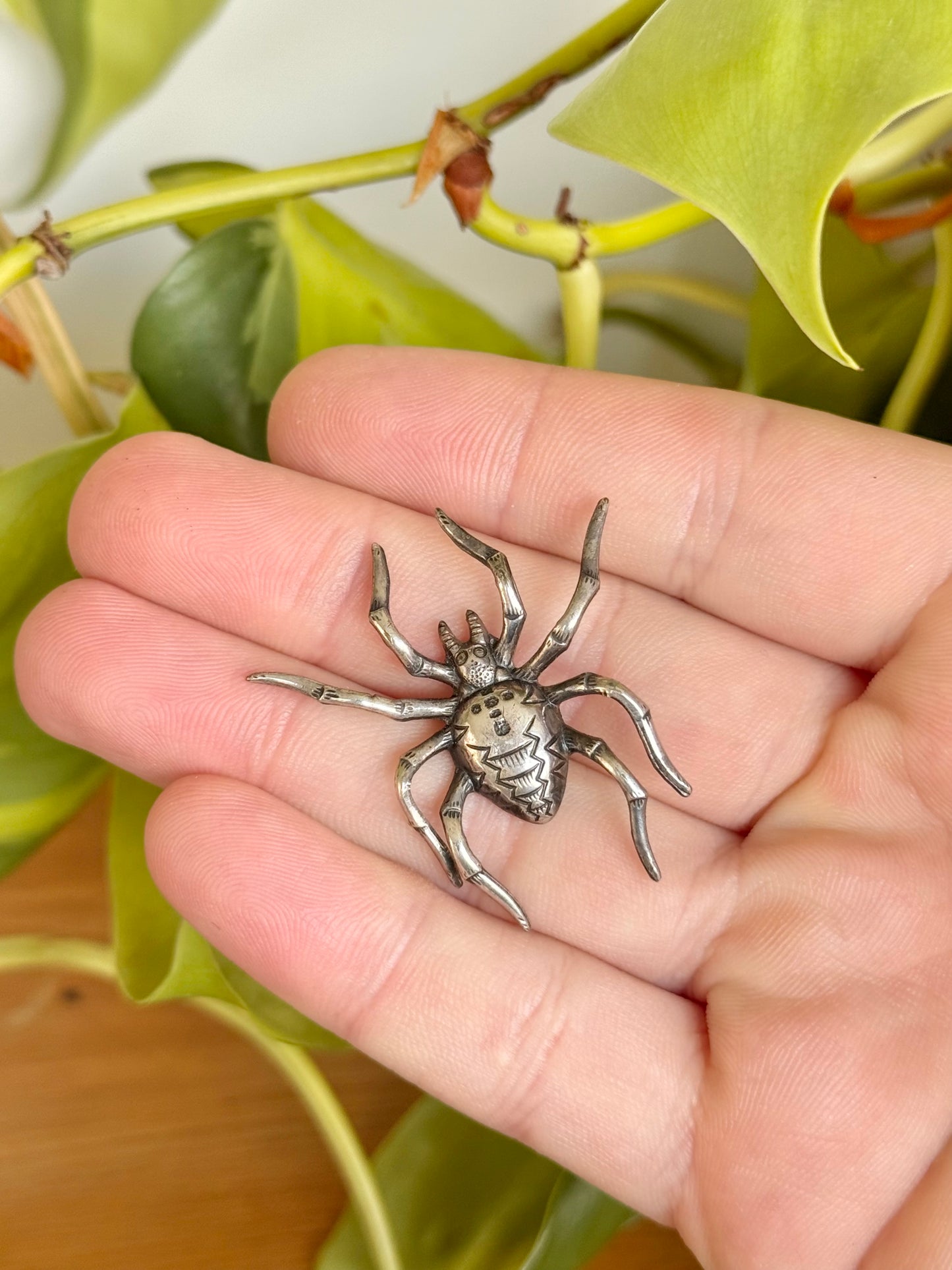 Antique Sterling Silver Spider Brooch | Late Victorian | Naturalistic Detail