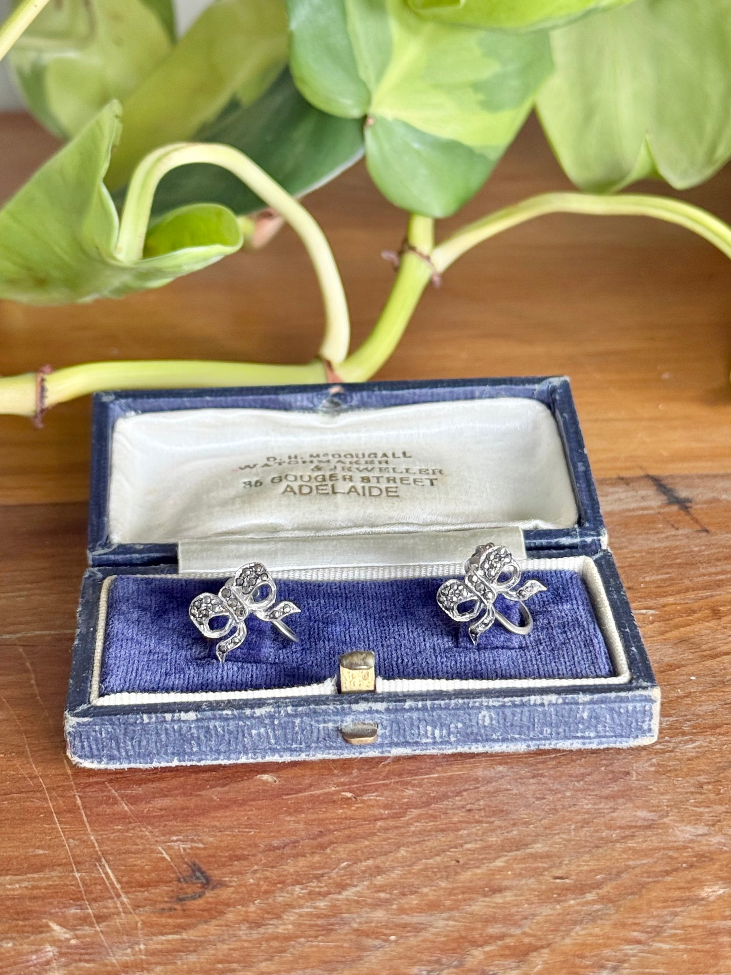Marcasite Sterling Silver Clip On Earrings | Circa 1950’s Bow’s