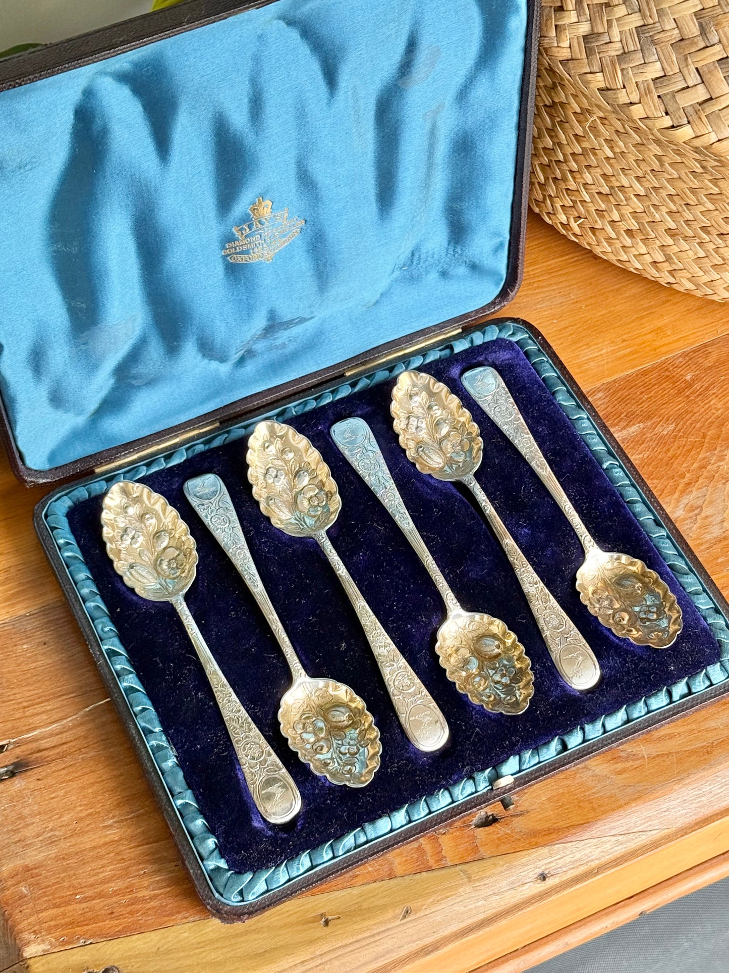Hallmarked Sterling Silver Berry Tea Spoon Set | Exeter 1853