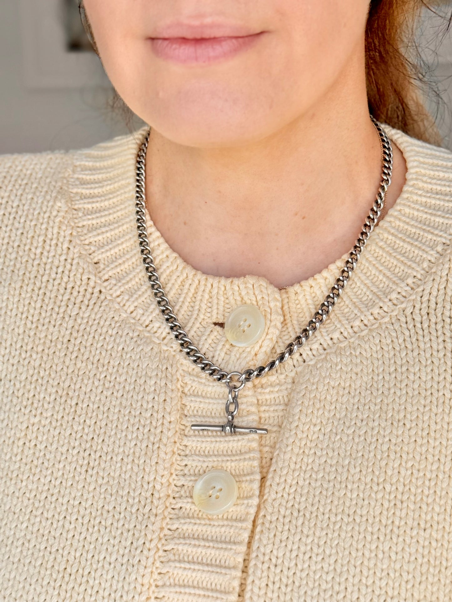 Antique Sterling Silver Fob Chain Necklace | Circa 1880’s Australian