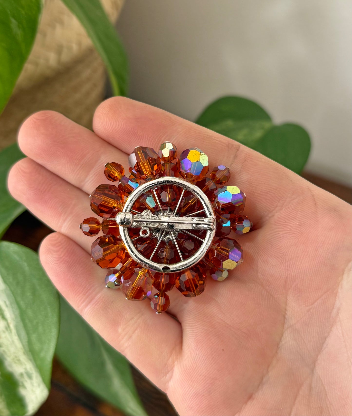 Jewel Crest Brooch | Donald Simpson Design | Orange Stones | Rare Australian Vintage