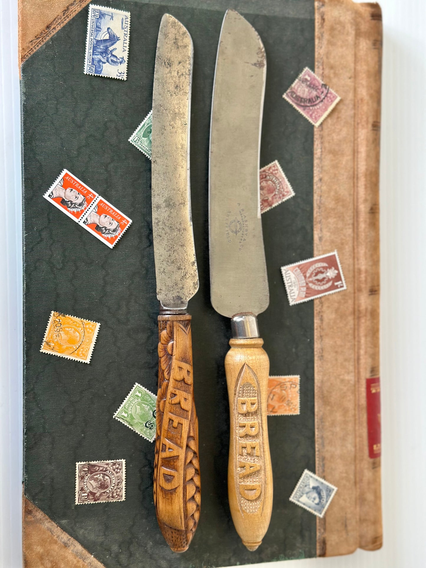 Antique Carved Bread Knives | Hand Carved Treen circa 1890’s
