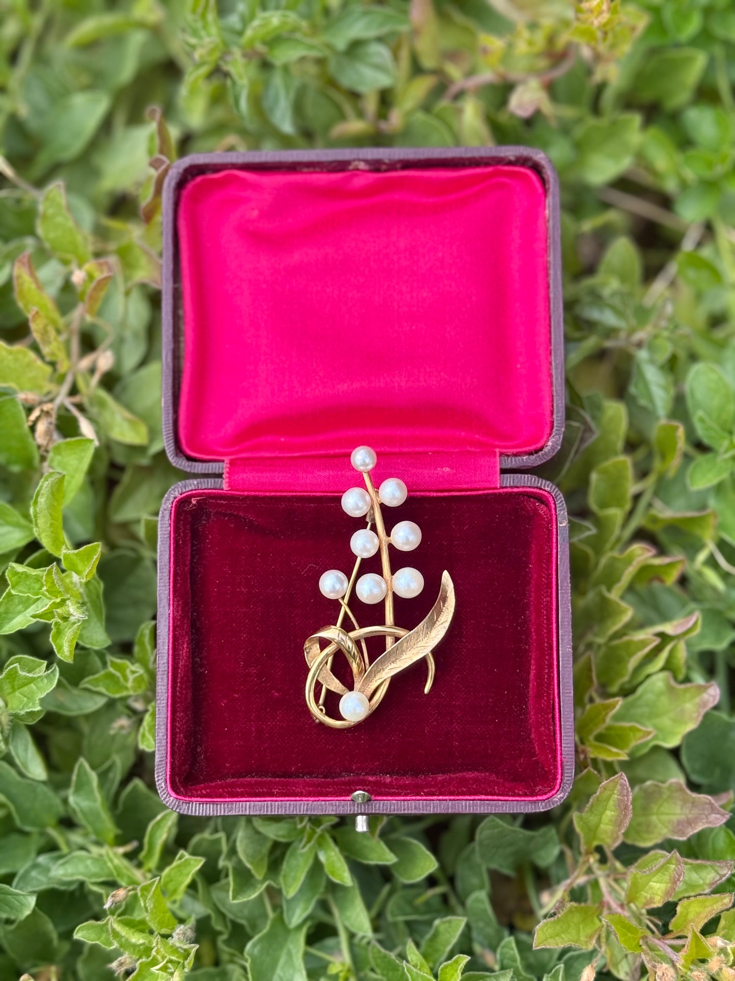 Akoya Pearl Spray Brooch 14ct Yellow Gold | Late 20th Century