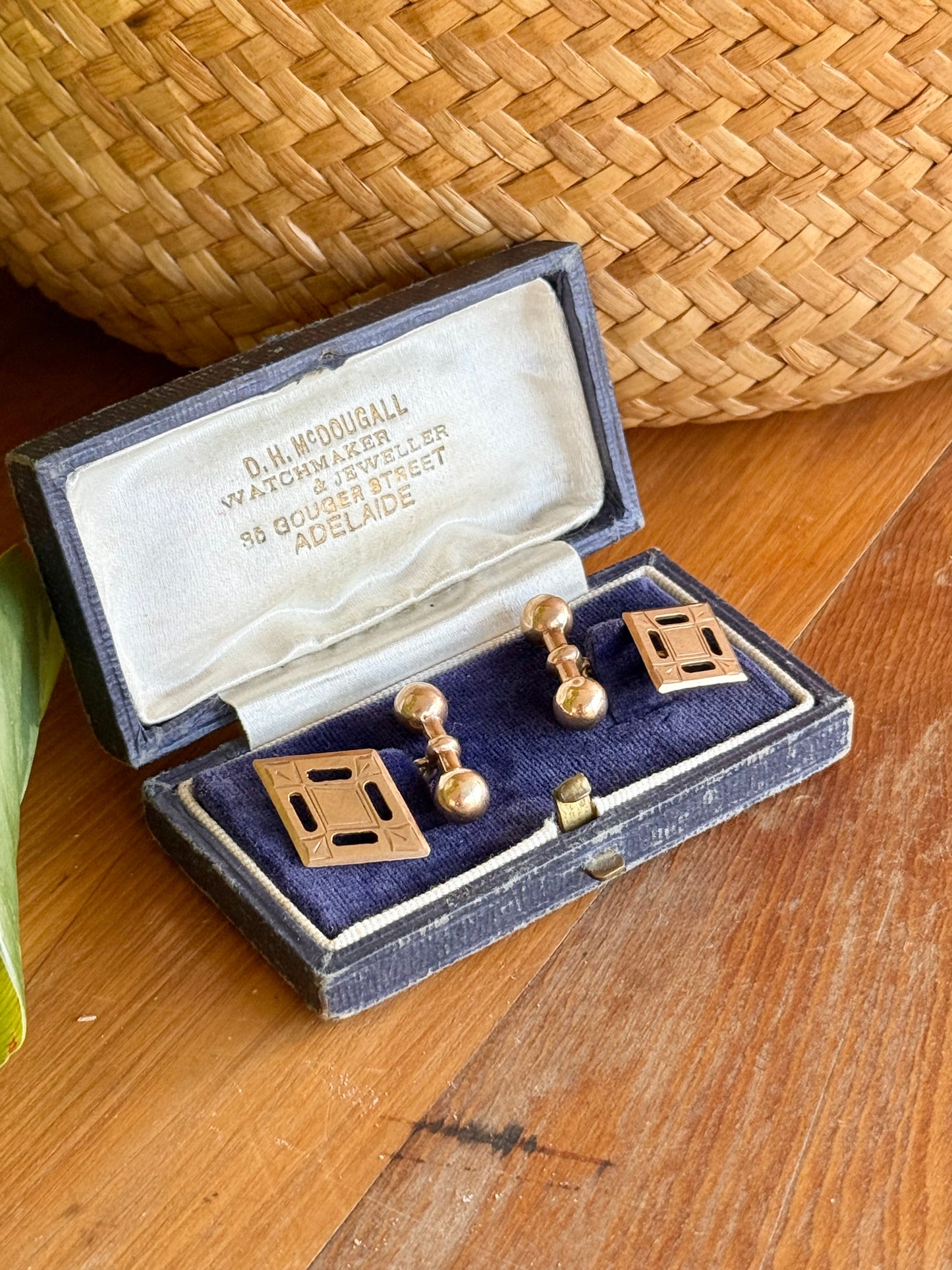 9ct Gold Diamond-Shaped Cufflinks | Circa 1940s Australian