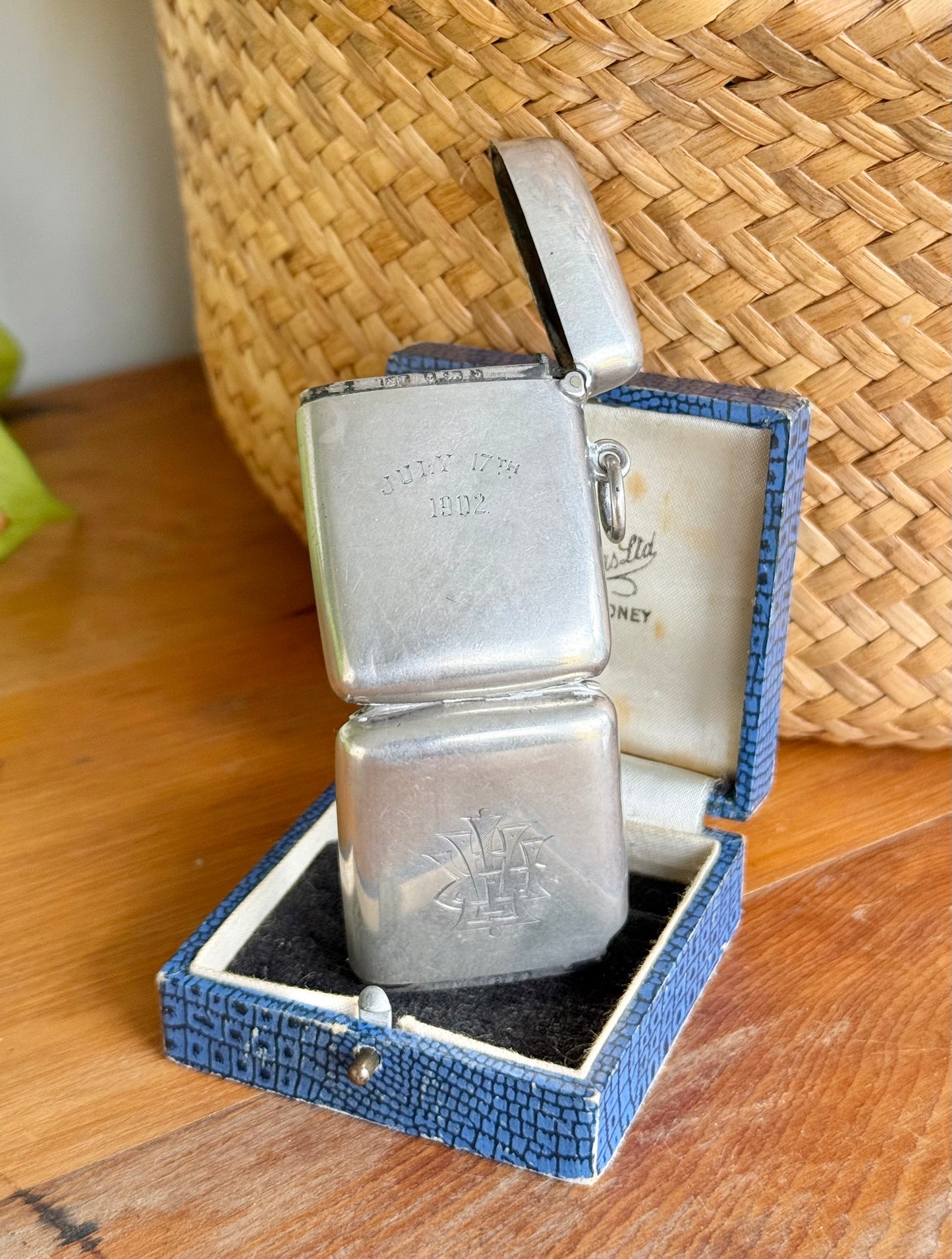 Edwardian Hallmarked Silver Hidden Photo Frame Vesta Case | Birmingham 1901