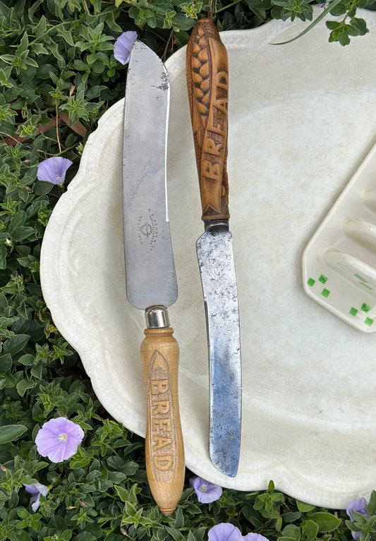 Antique Carved Bread Knives | Hand Carved Treen circa 1890’s