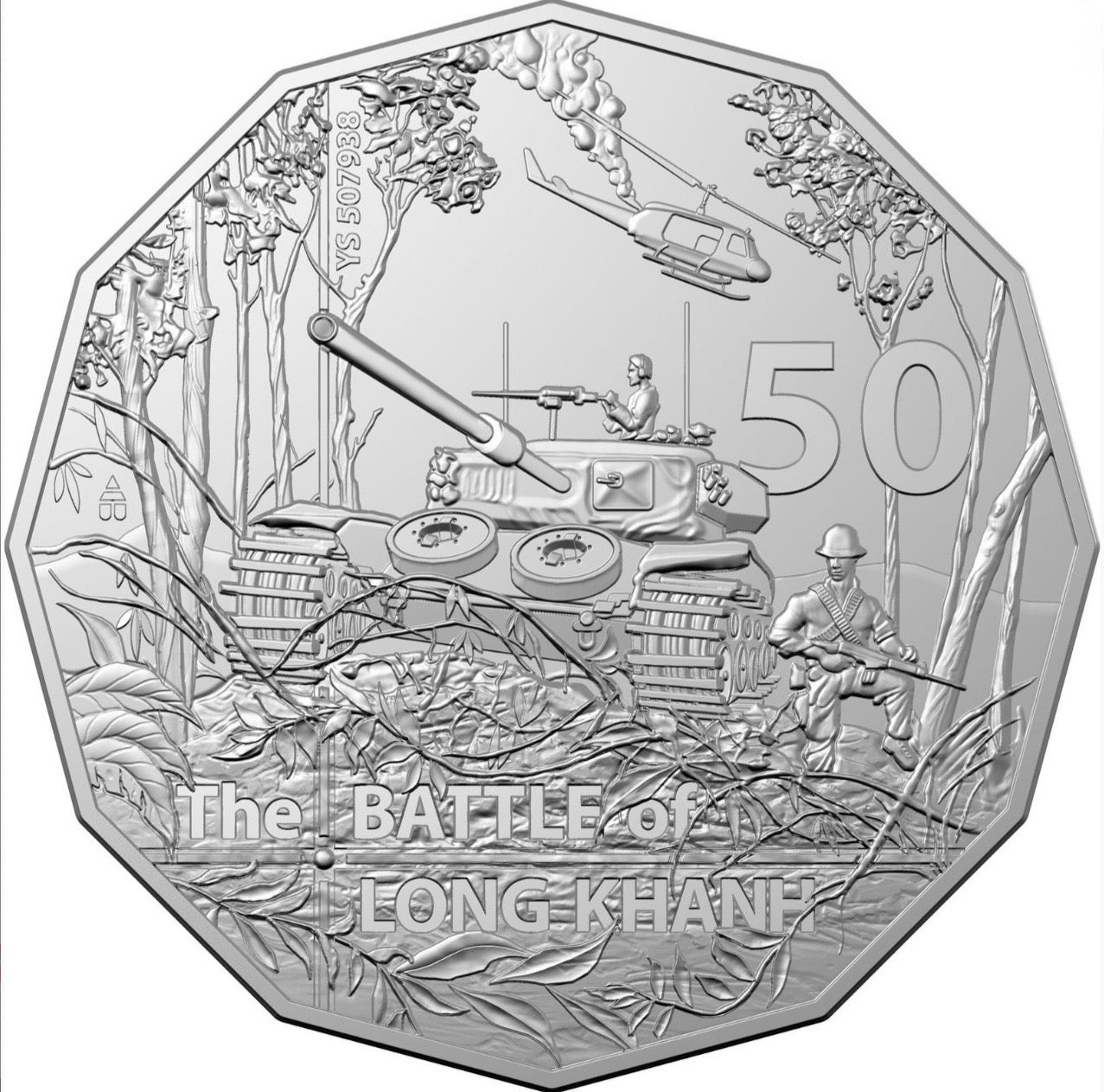 2021 Battle of Long Khanh 50th Anniversary 50 Cent Coin on Card