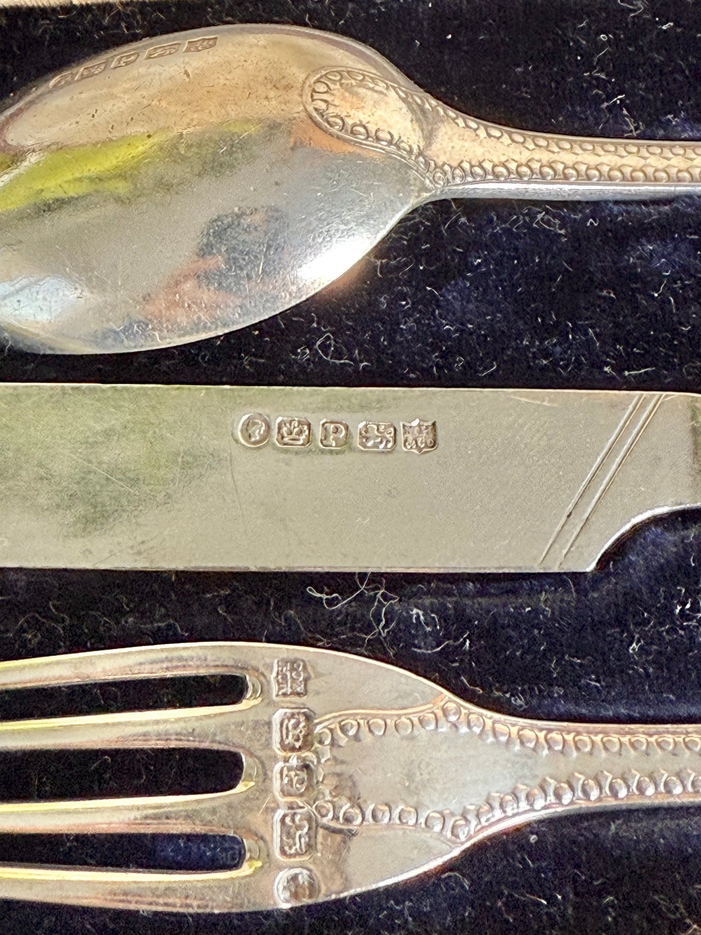 Children’s Hallmarked Silver Cutlery Set | 1858 Victorian Martin, Hall & Co.