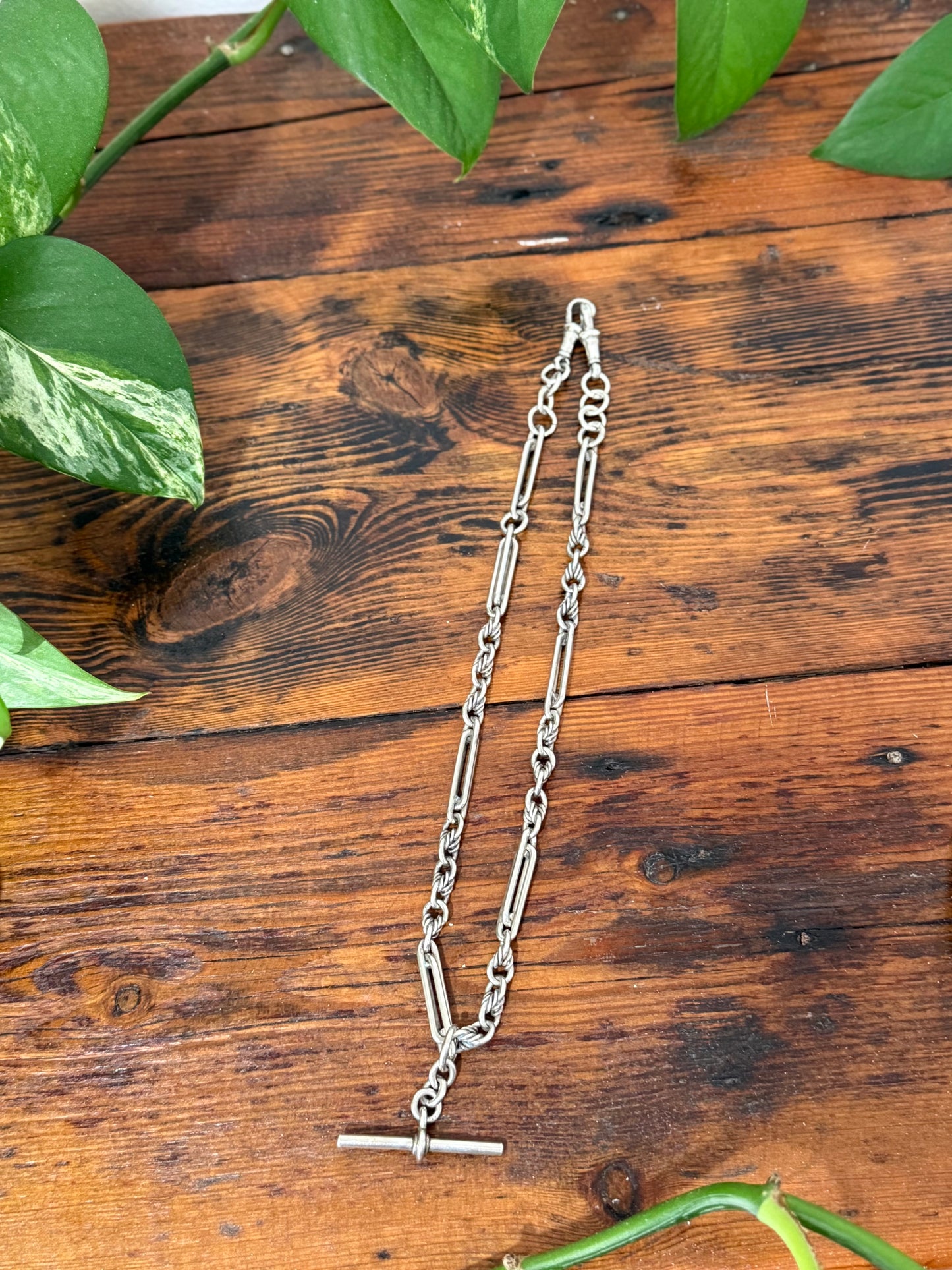 Antique Sterling Silver Fob Chain | 45.5cm | Hallmarked 1863 Birmingham | Herbert Bushell & Son Ltd