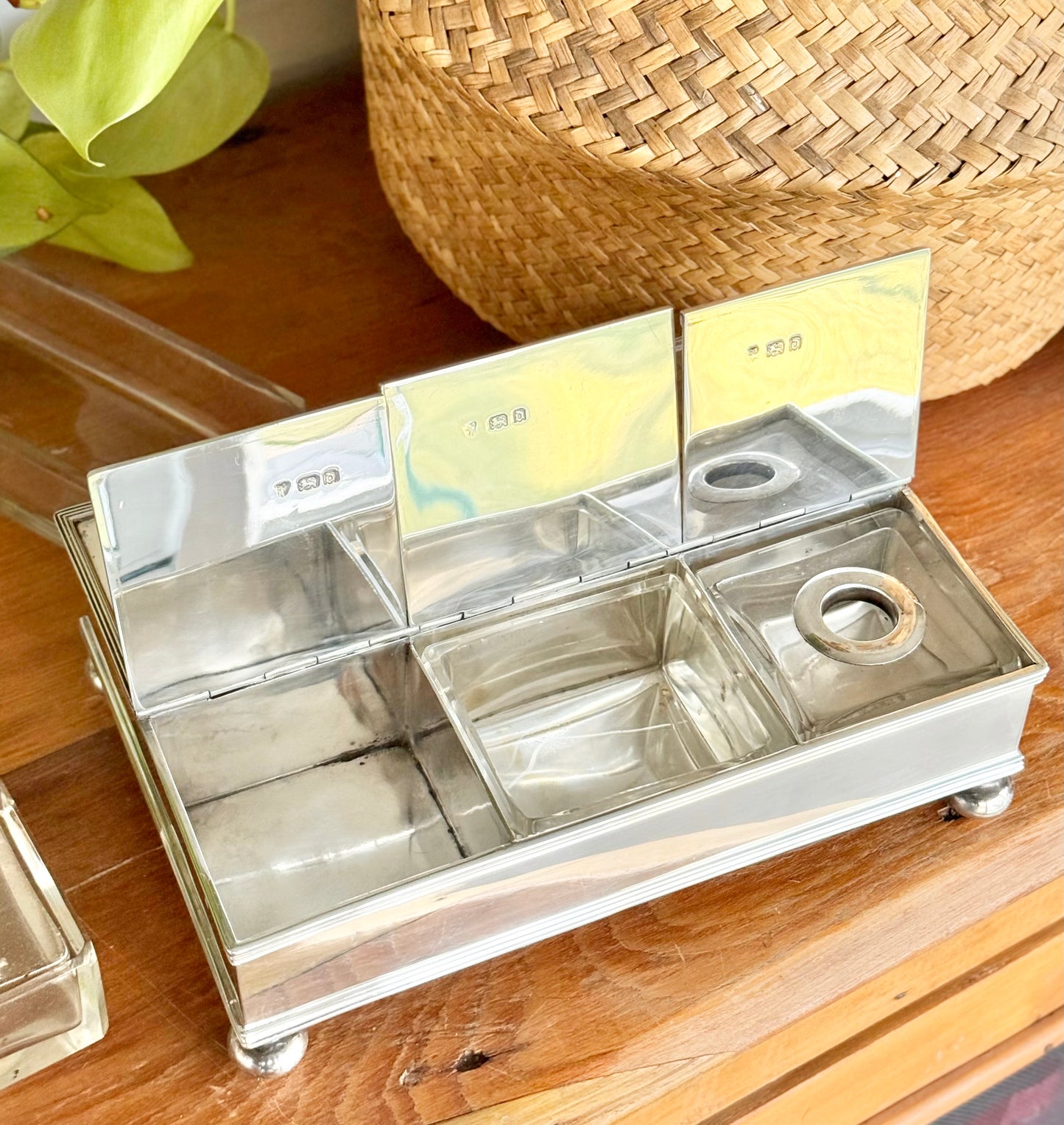 Sterling Silver Hallmarked Treasury Ink Stand | C. S. Harris & Sons Ltd, 1919