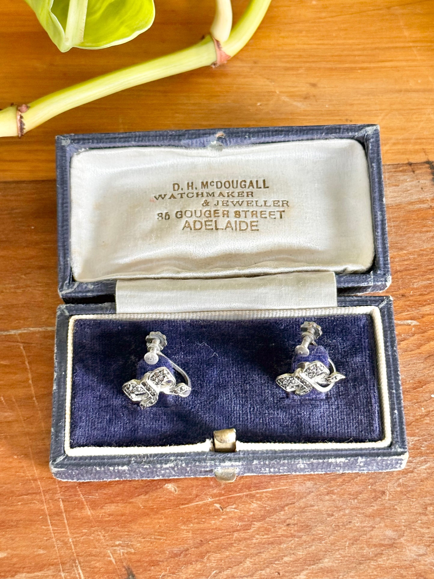 Marcasite Sterling Silver Clip On Earrings | Circa 1950’s Bow’s
