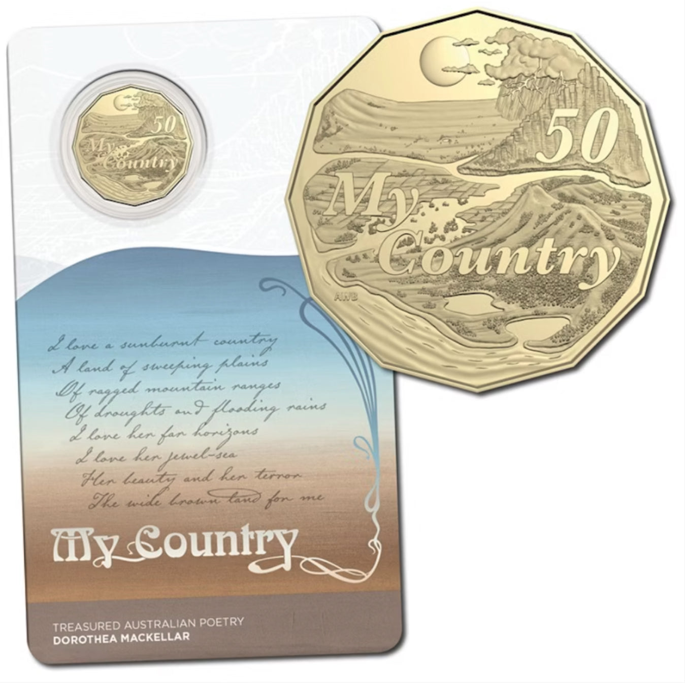 2025 Dorothea Mackellar – My Country 50 Cent Coin on Card | Royal Australian Mint