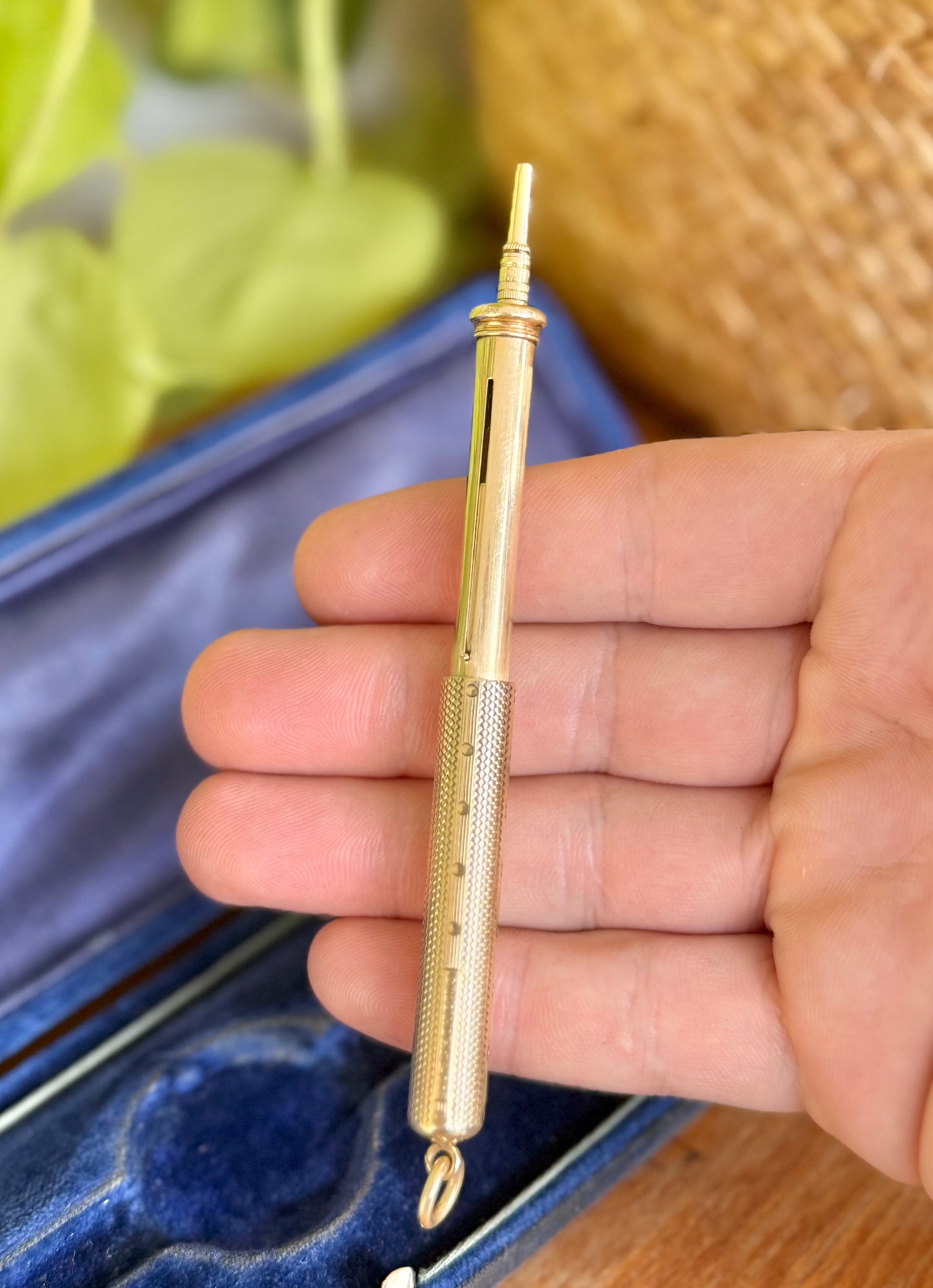 15ct Gold Retractable Dip Pen & Pencil Combination by Sampson Mordan & Co | Intricate Machine Engraving c.1900s