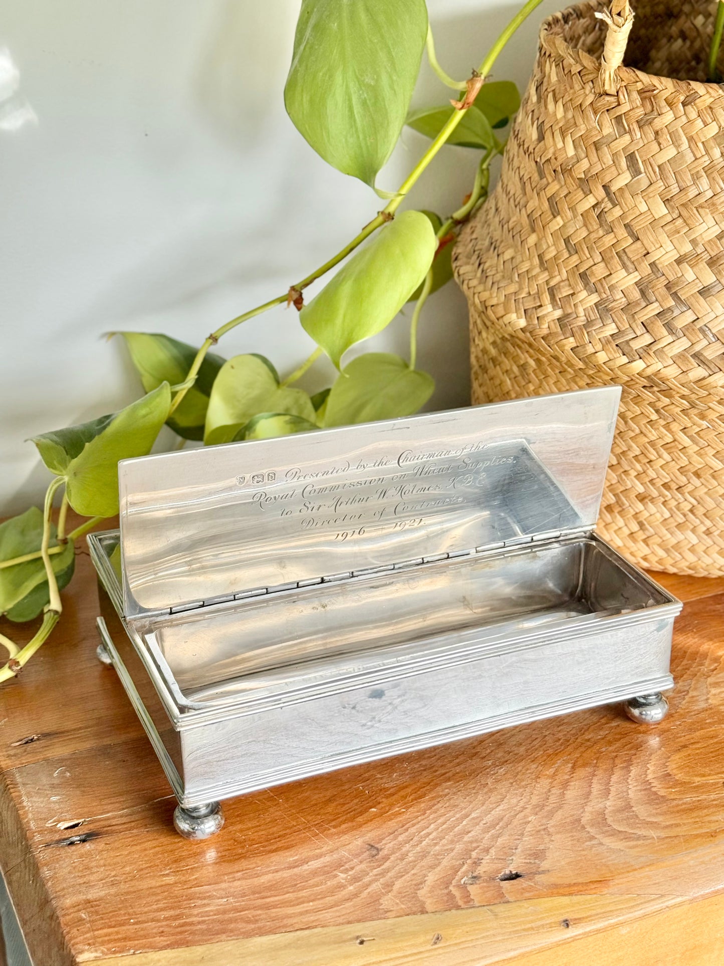 Sterling Silver Hallmarked Treasury Ink Stand | C. S. Harris & Sons Ltd, 1919