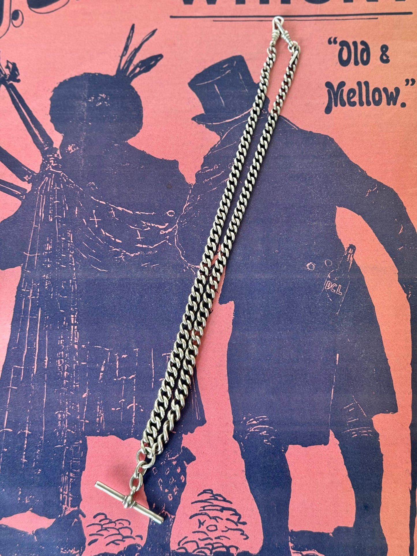 Antique Sterling Silver Fob Chain Necklace | Circa 1880’s Australian