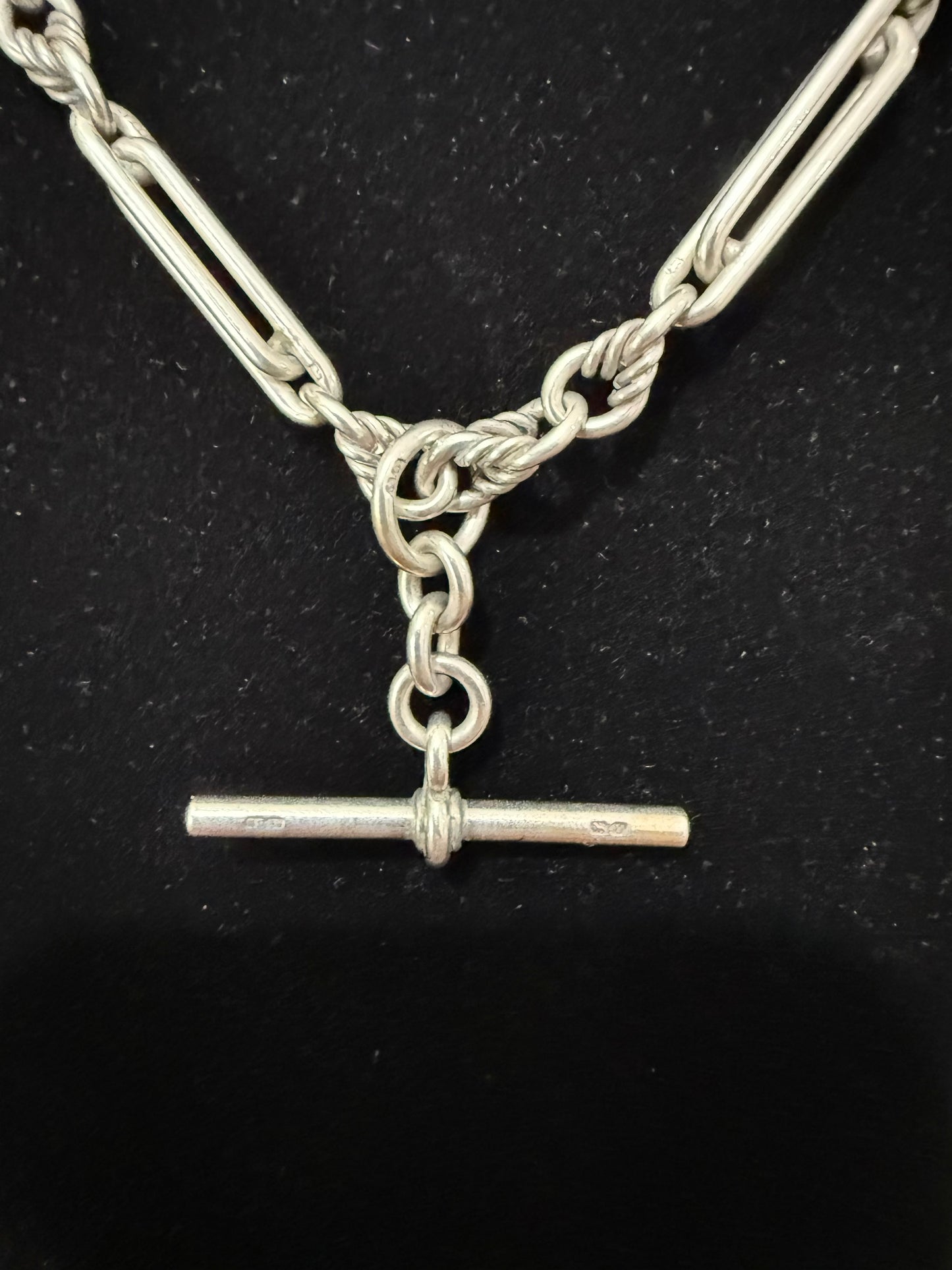 Antique Sterling Silver Fob Chain | 45.5cm | Hallmarked 1863 Birmingham | Herbert Bushell & Son Ltd