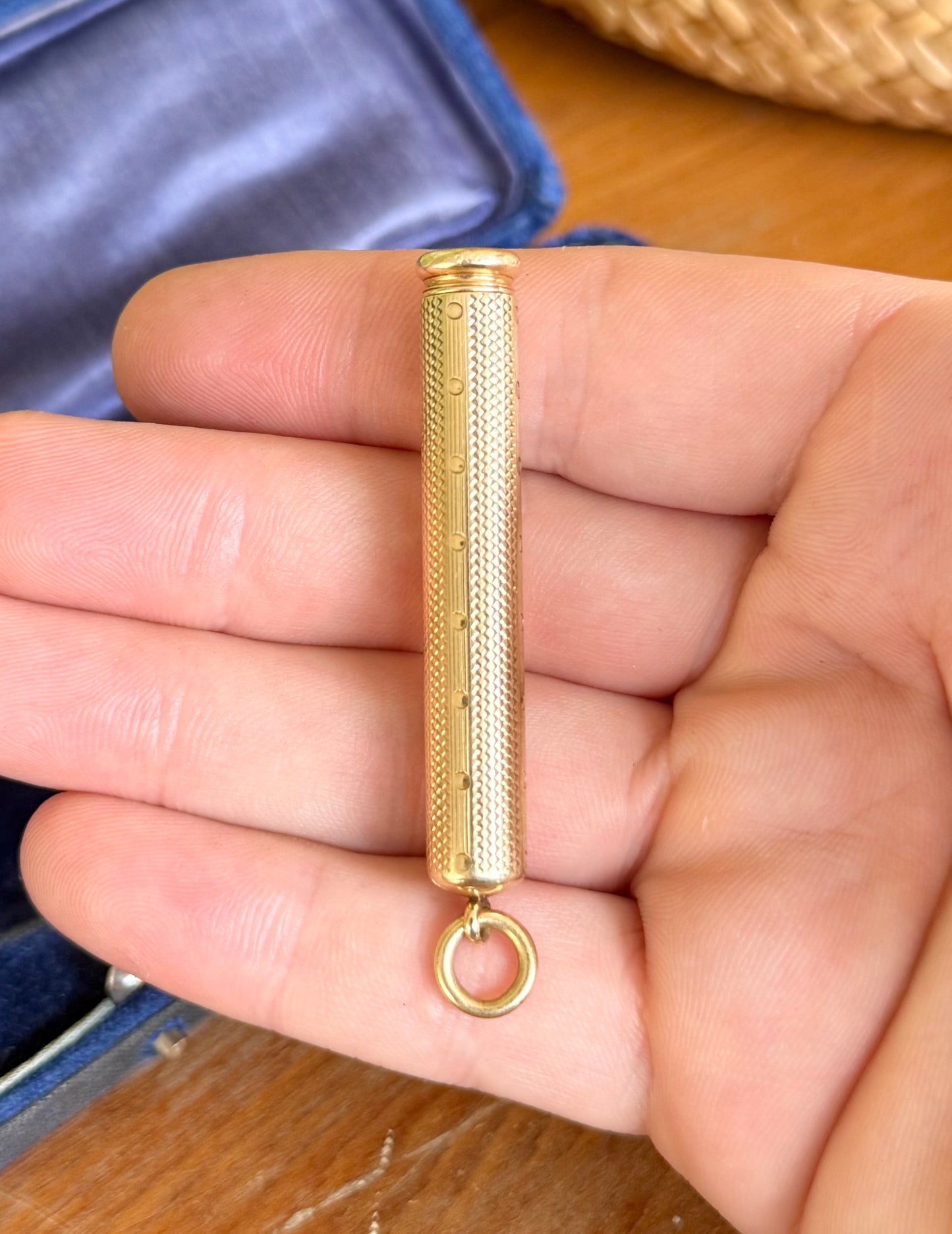 15ct Gold Retractable Dip Pen & Pencil Combination by Sampson Mordan & Co | Intricate Machine Engraving c.1900s