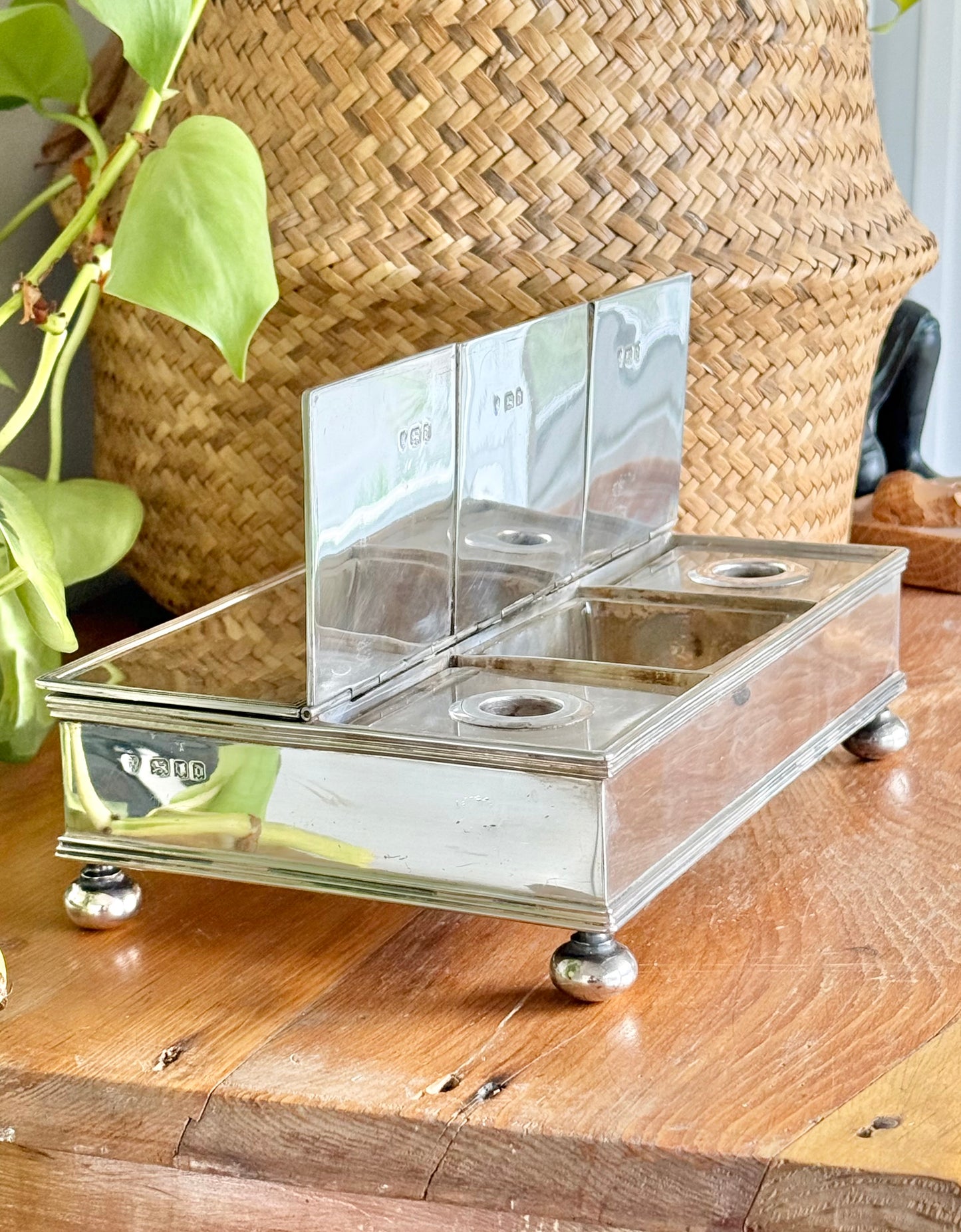 Sterling Silver Hallmarked Treasury Ink Stand | C. S. Harris & Sons Ltd, 1919