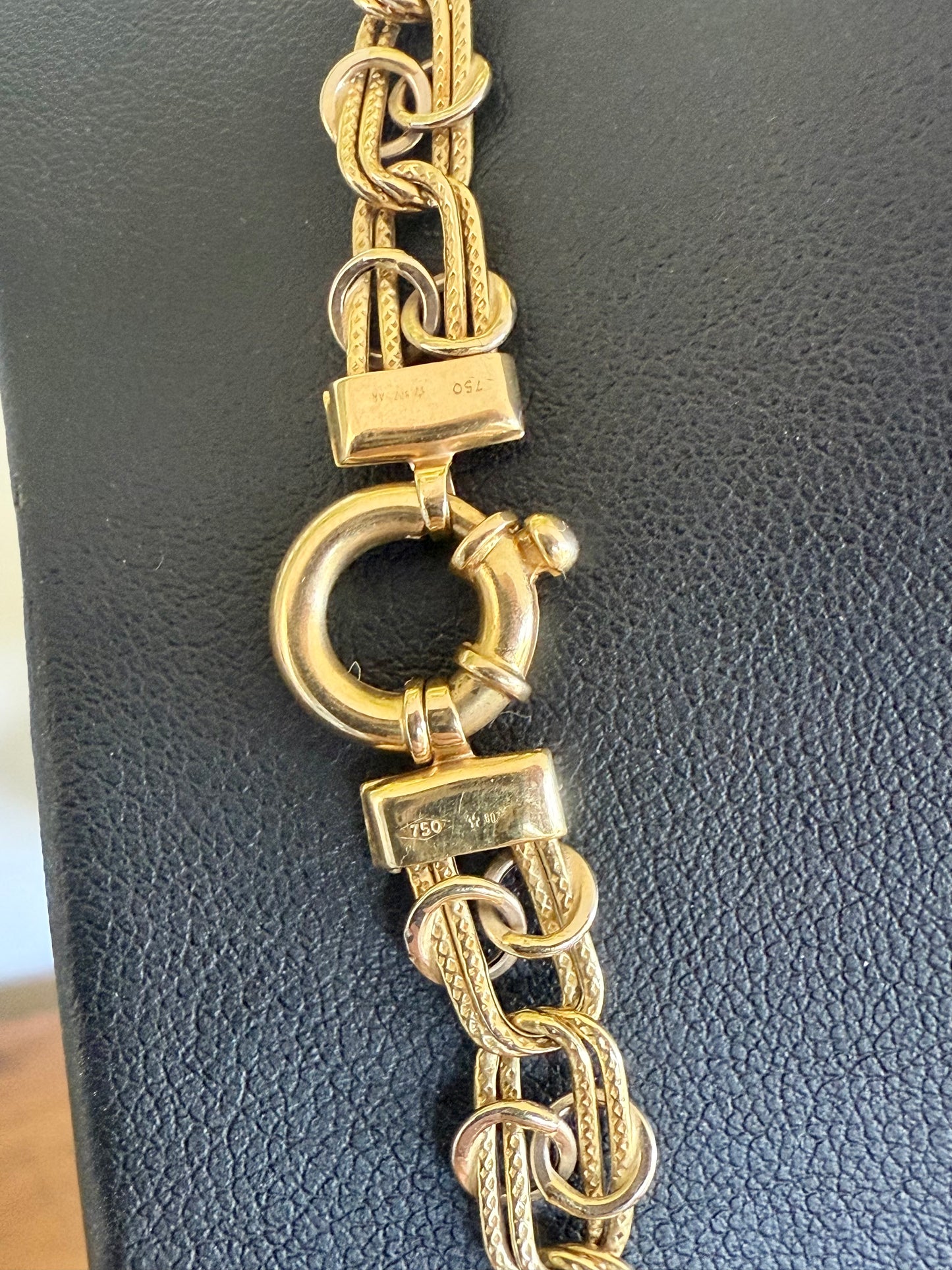Elegant 18ct Two-Tone Gold Italian Necklace – L’indiána Fancy Link Design