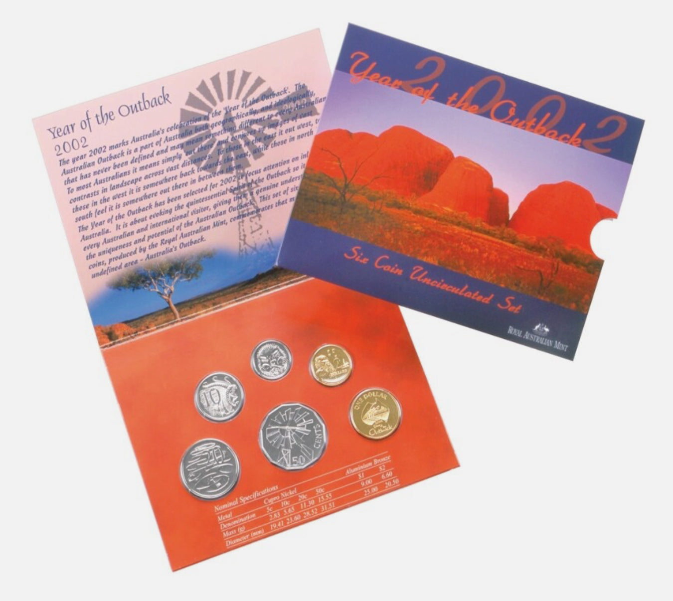 2002 Royal Australian Mint Year of the Outback Uncirculated Six Coin Set