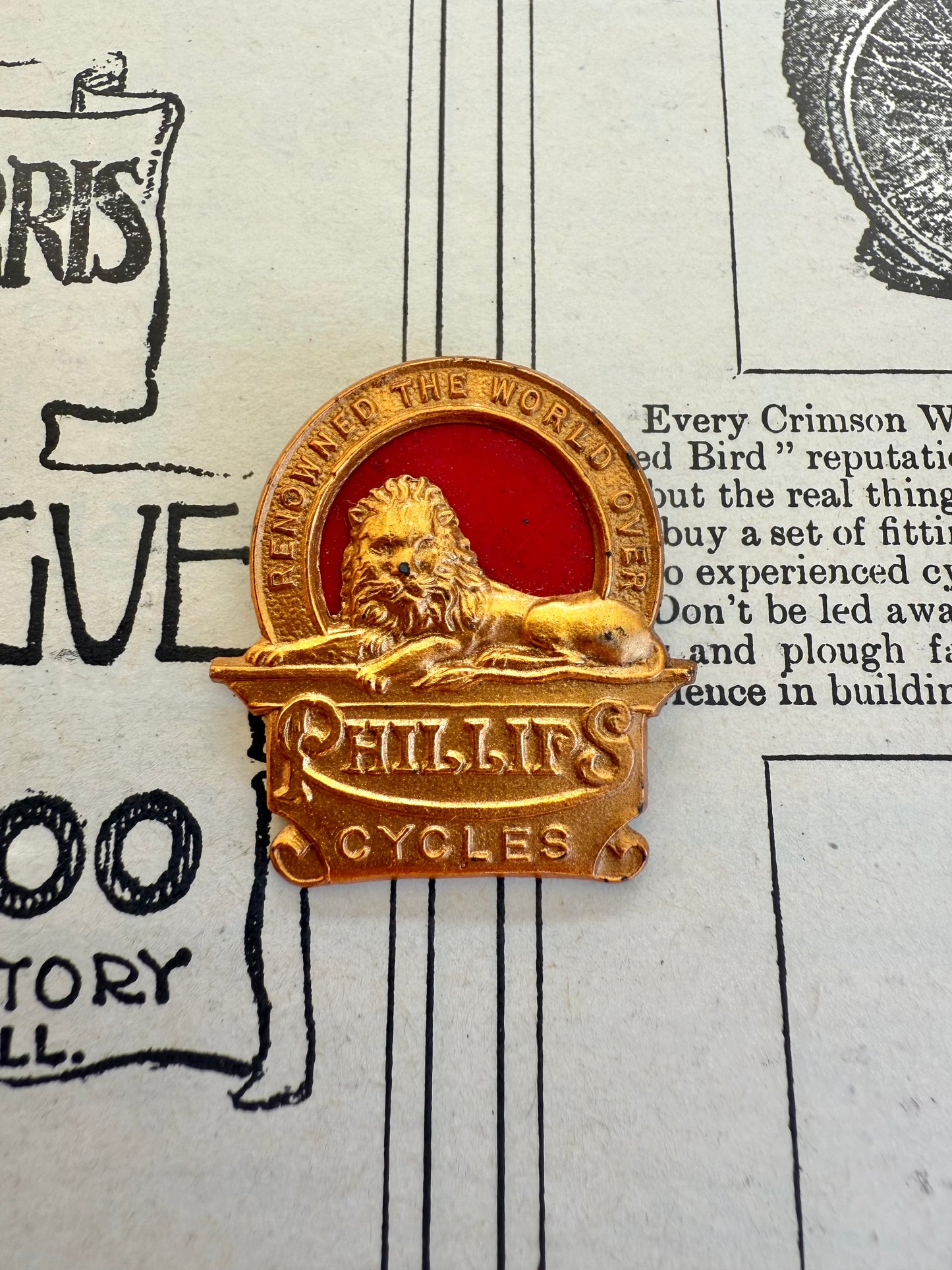 Phillips Cycles Advertising Badge | English 1930’s