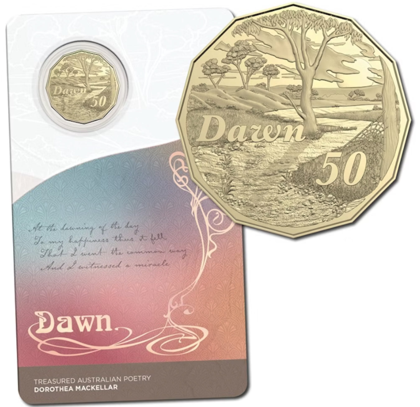 2025 Dorothea Mackellar – Dawn 50 Cent Coin on Card | Royal Australian Mint