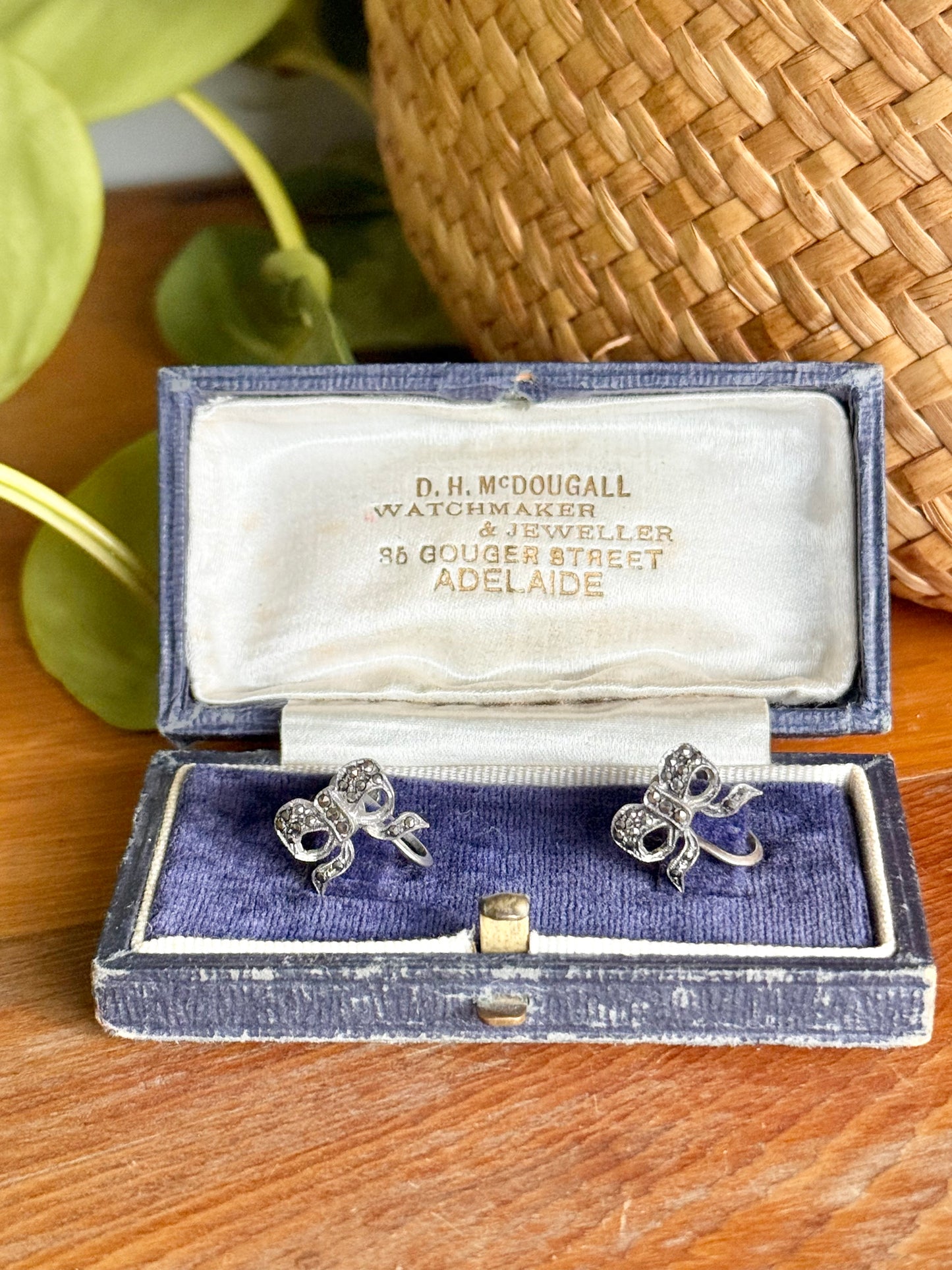 Marcasite Sterling Silver Clip On Earrings | Circa 1950’s Bow’s