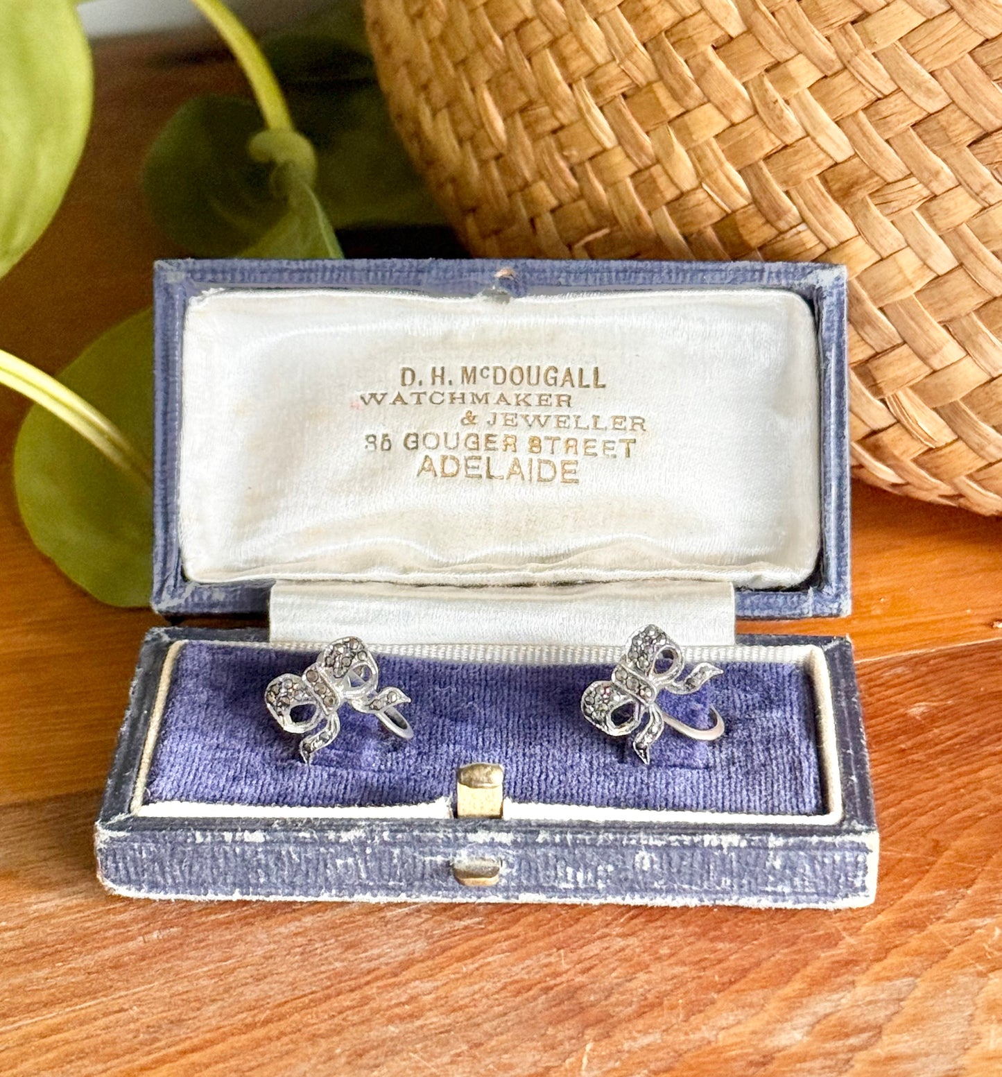 Marcasite Sterling Silver Clip On Earrings | Circa 1950’s Bow’s